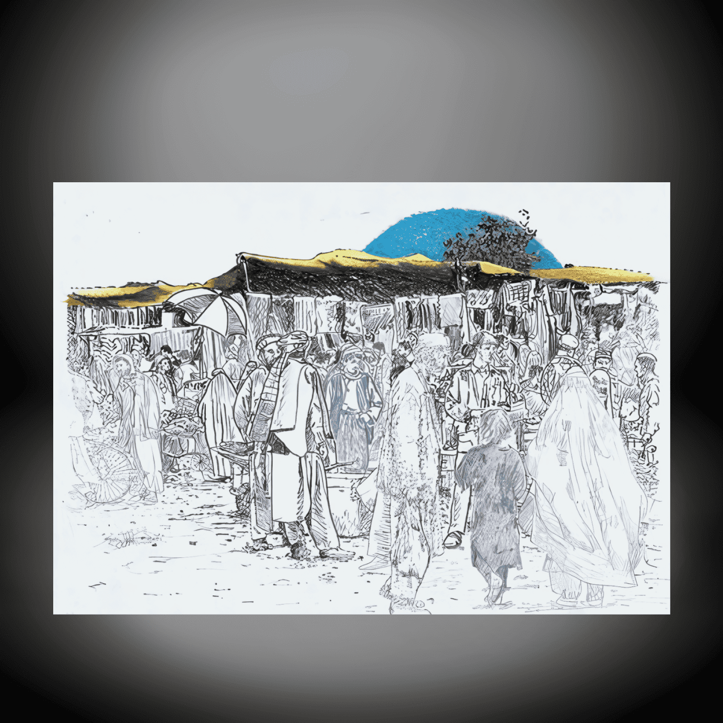 Handcrafted Market Scene Art Print