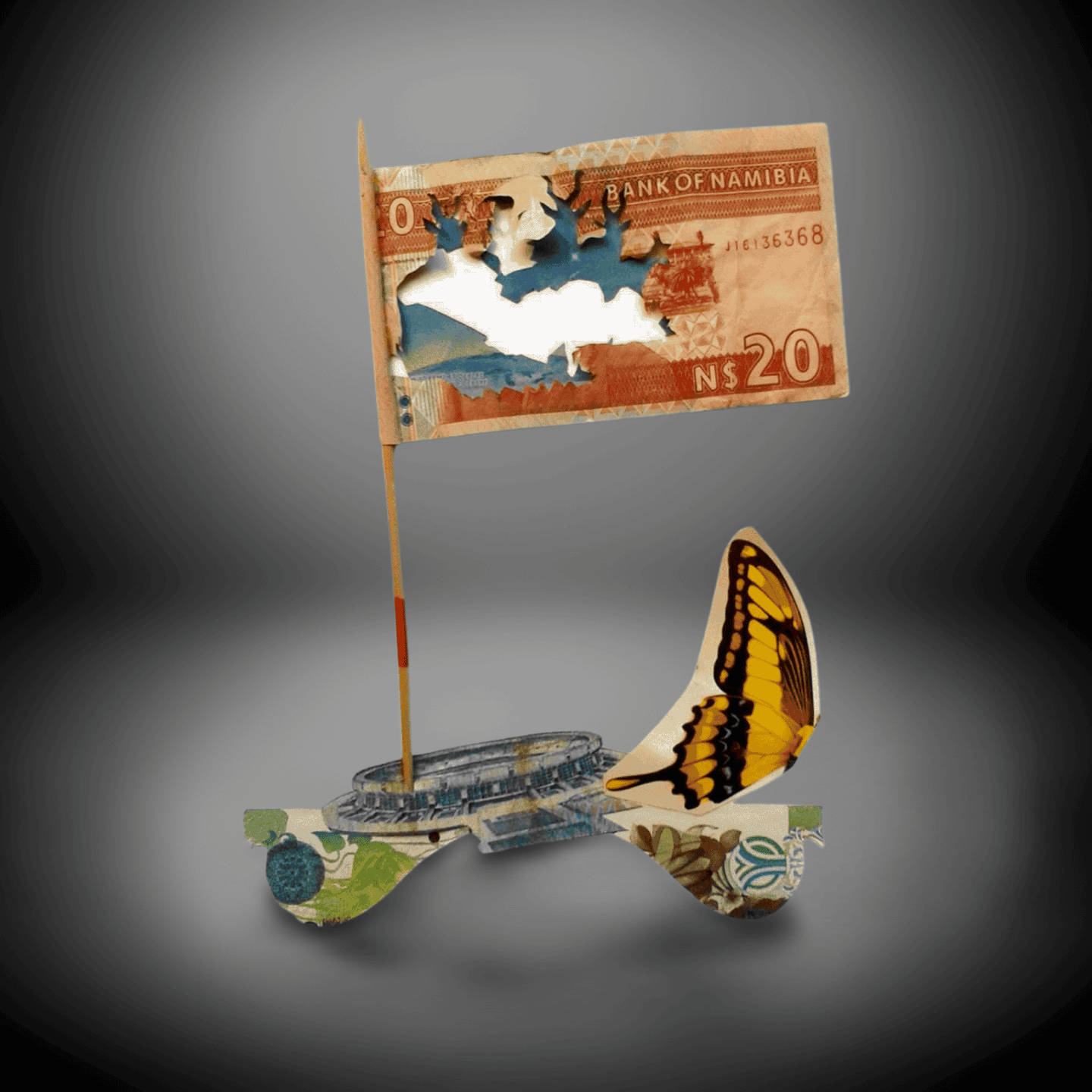 Namibian Banknote Art Sculpture