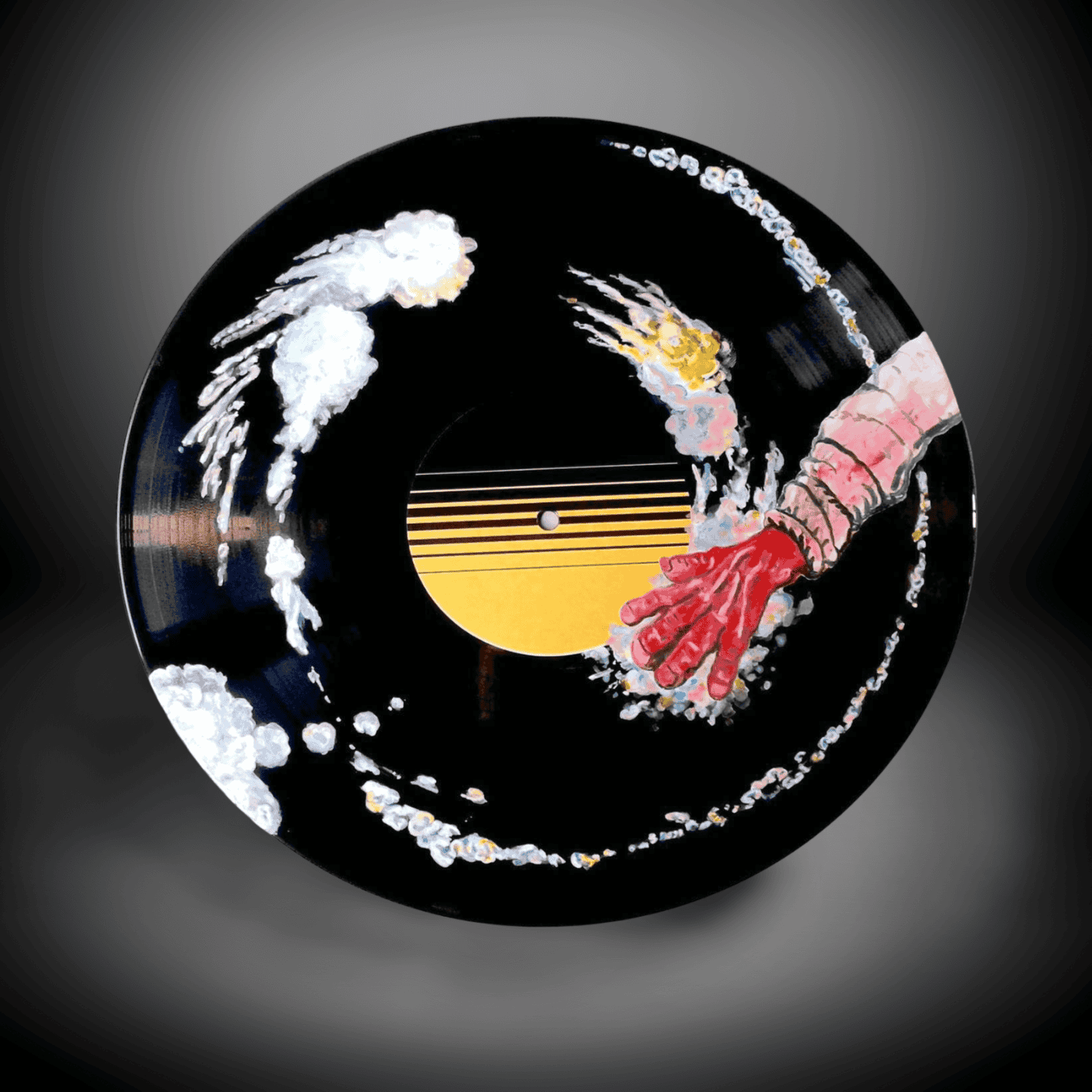 Hand-Painted Vinyl Record Art