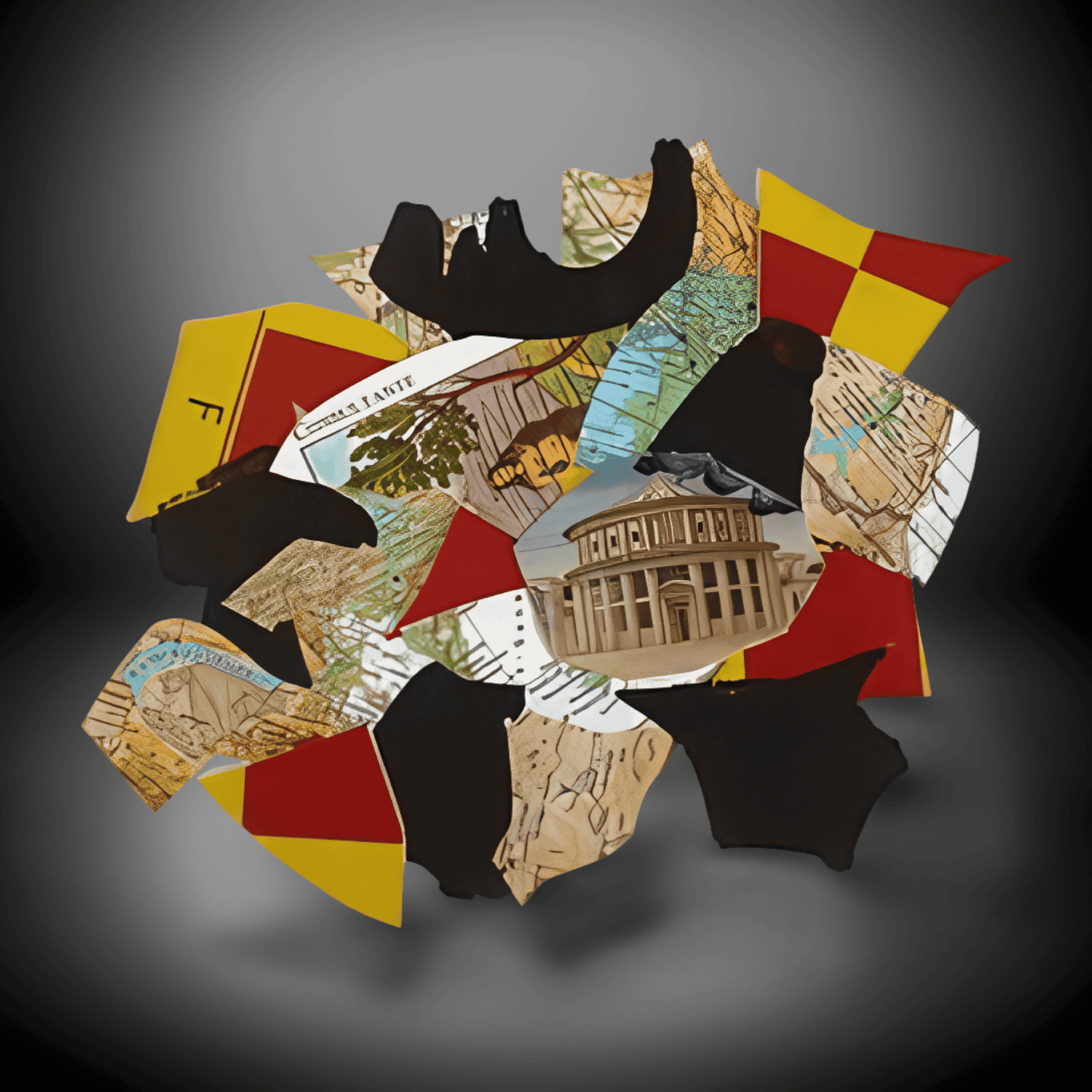 Collage Art Sculpture