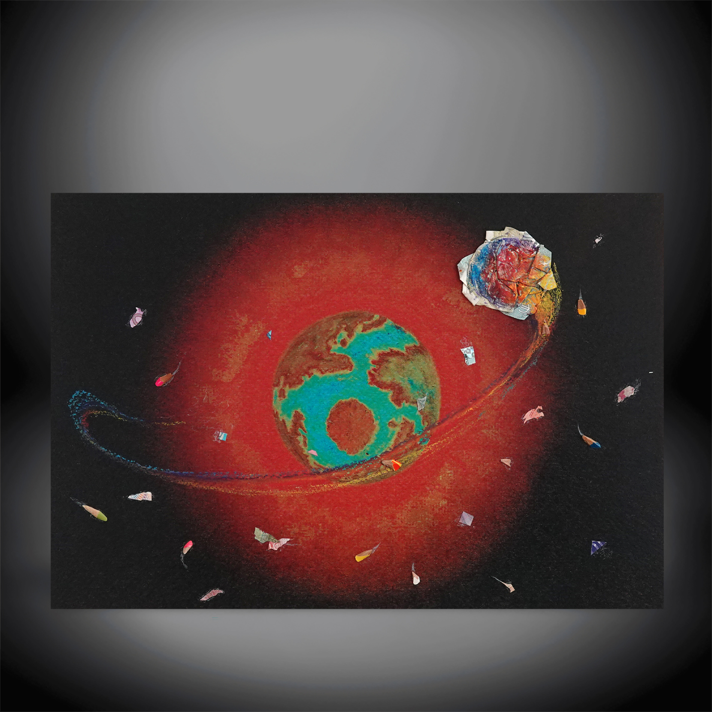 Dessin-collage SpaceMaker – Déchirure Ombilicus n°3 avec €
