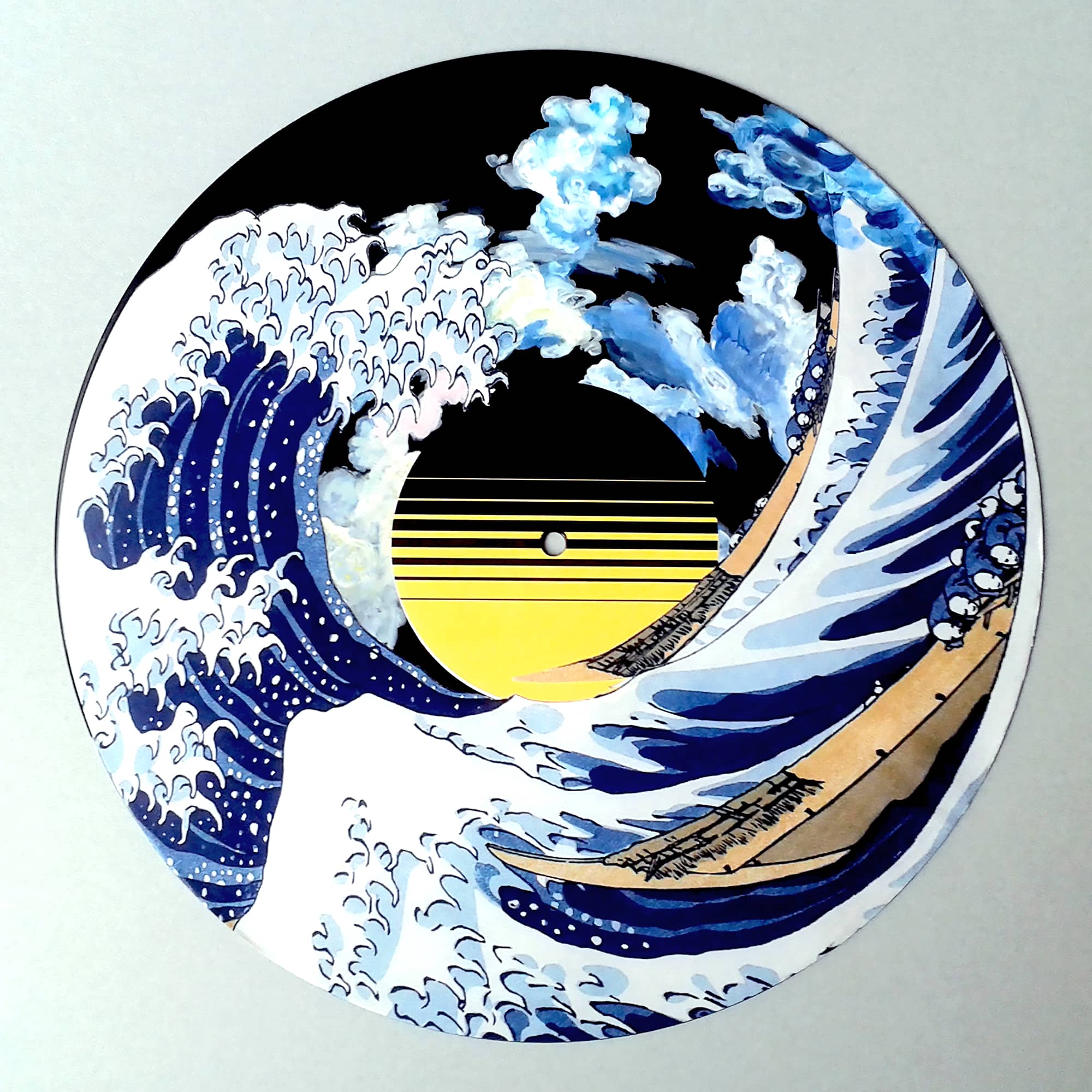 Collage sur disque vinyle : Covinyle no.4B Vague globale