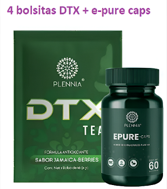 4 DTX + E PURE CAPS Desintoxicación Total