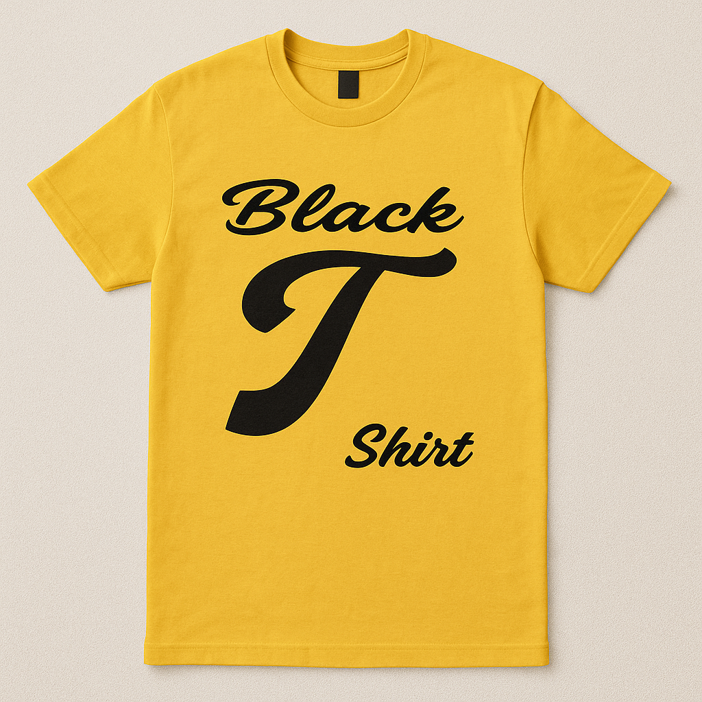 Yellow T-shirt with Black Print