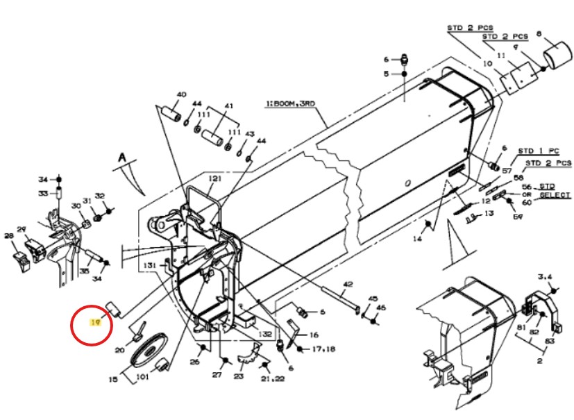 37000206530 Tadano Pin - Pulley Sheave Boom