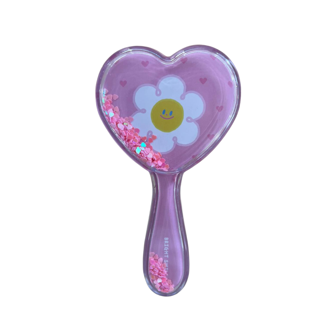 Heart Shaped Liquid Glitter Character Hair Brush