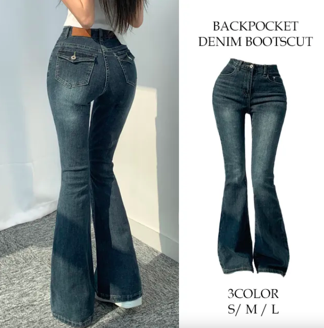 Backpocket Denim Bootcut Jeans