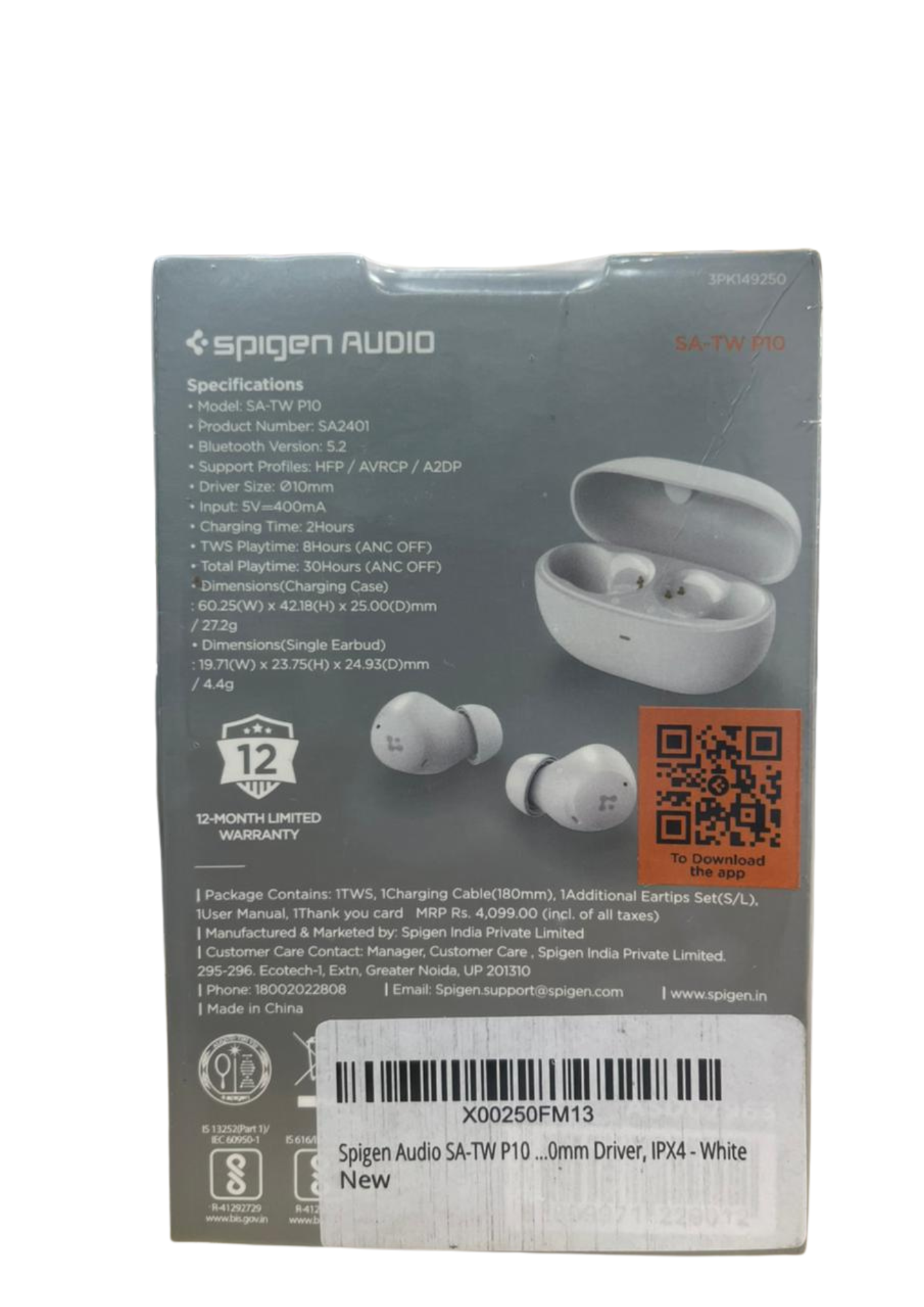 Spigen Audio True Wireless Earbuds (TWS)  White