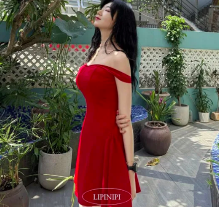 Off Shoulder Red Dress