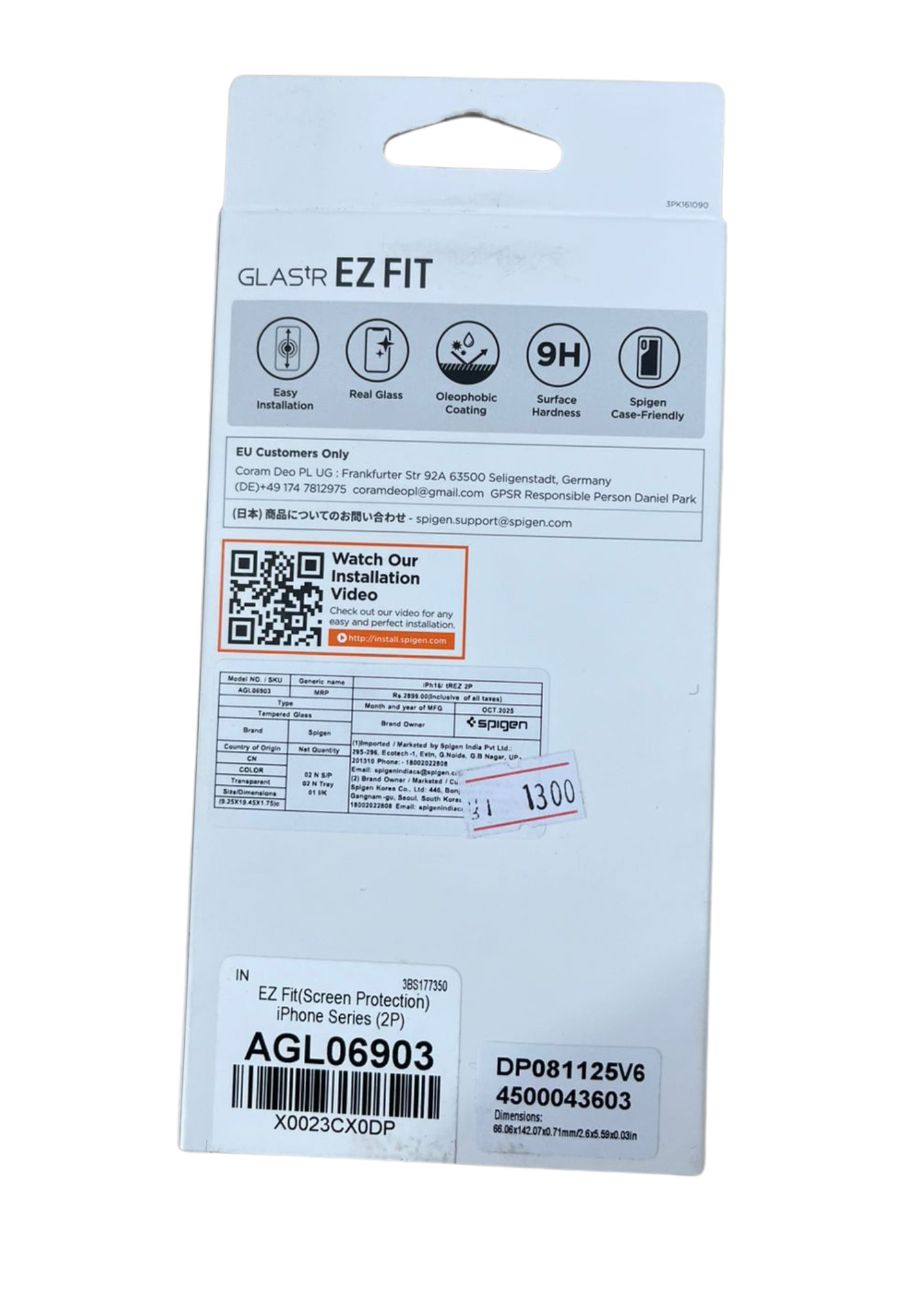 Spigen GLAS.tR EZ Fit Tempered Glass Screen Protector