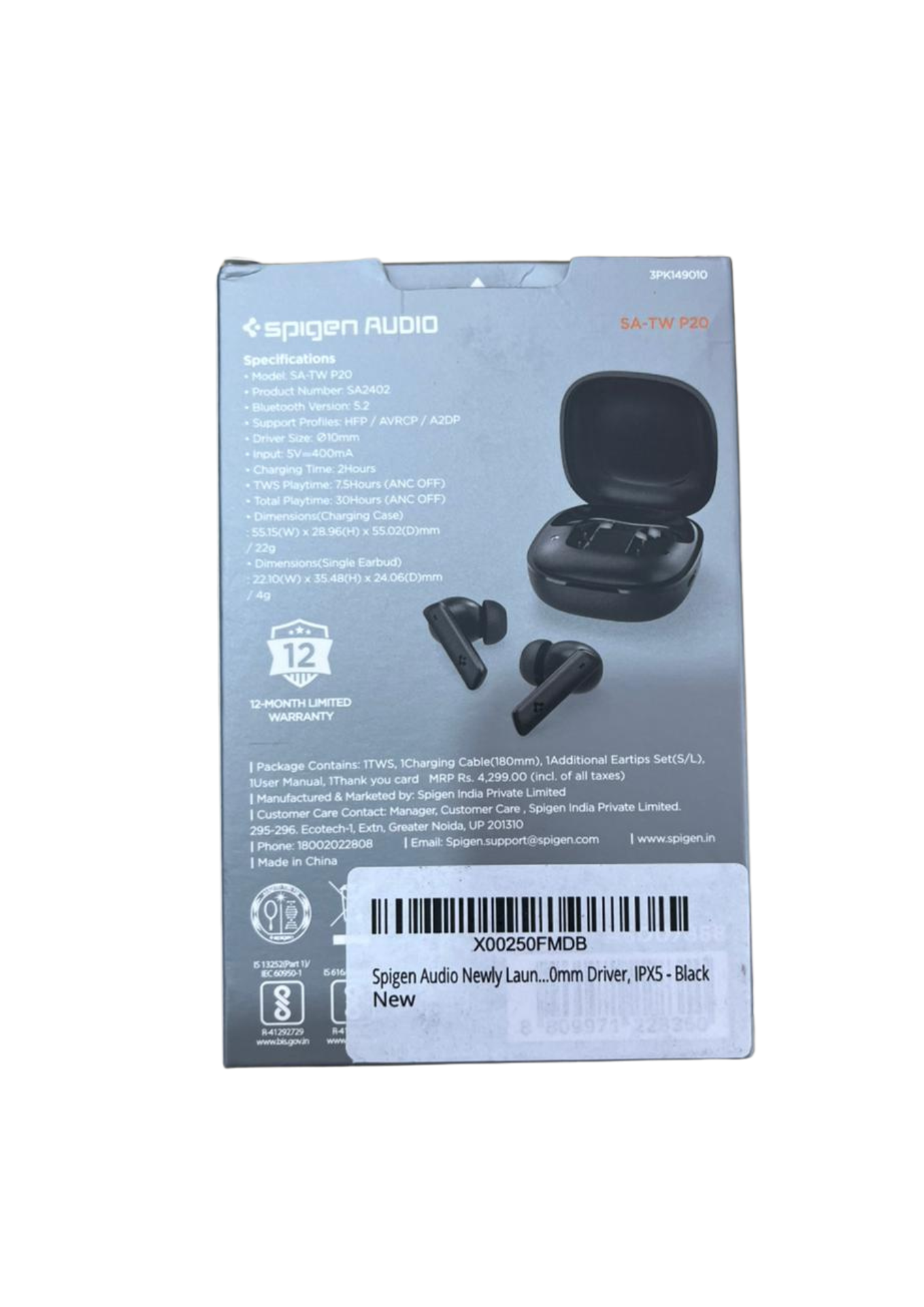 Spigen True Wireless Earbuds (TWS) with Charging Case