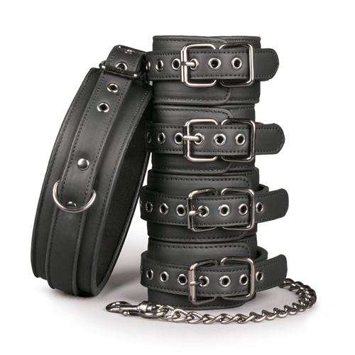 Bondage Fessel-Set aus veganem Leder