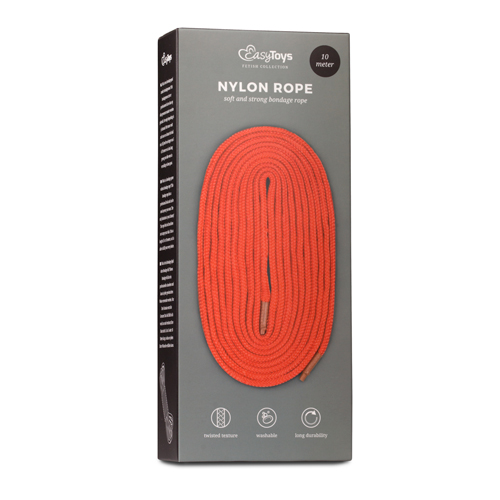rotes  Bondageseil aus Nylon, 10 M