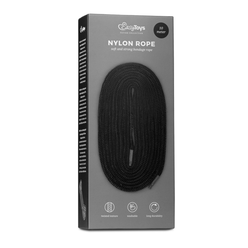 schwarzes Bondageseil aus Nylon, 10 M
