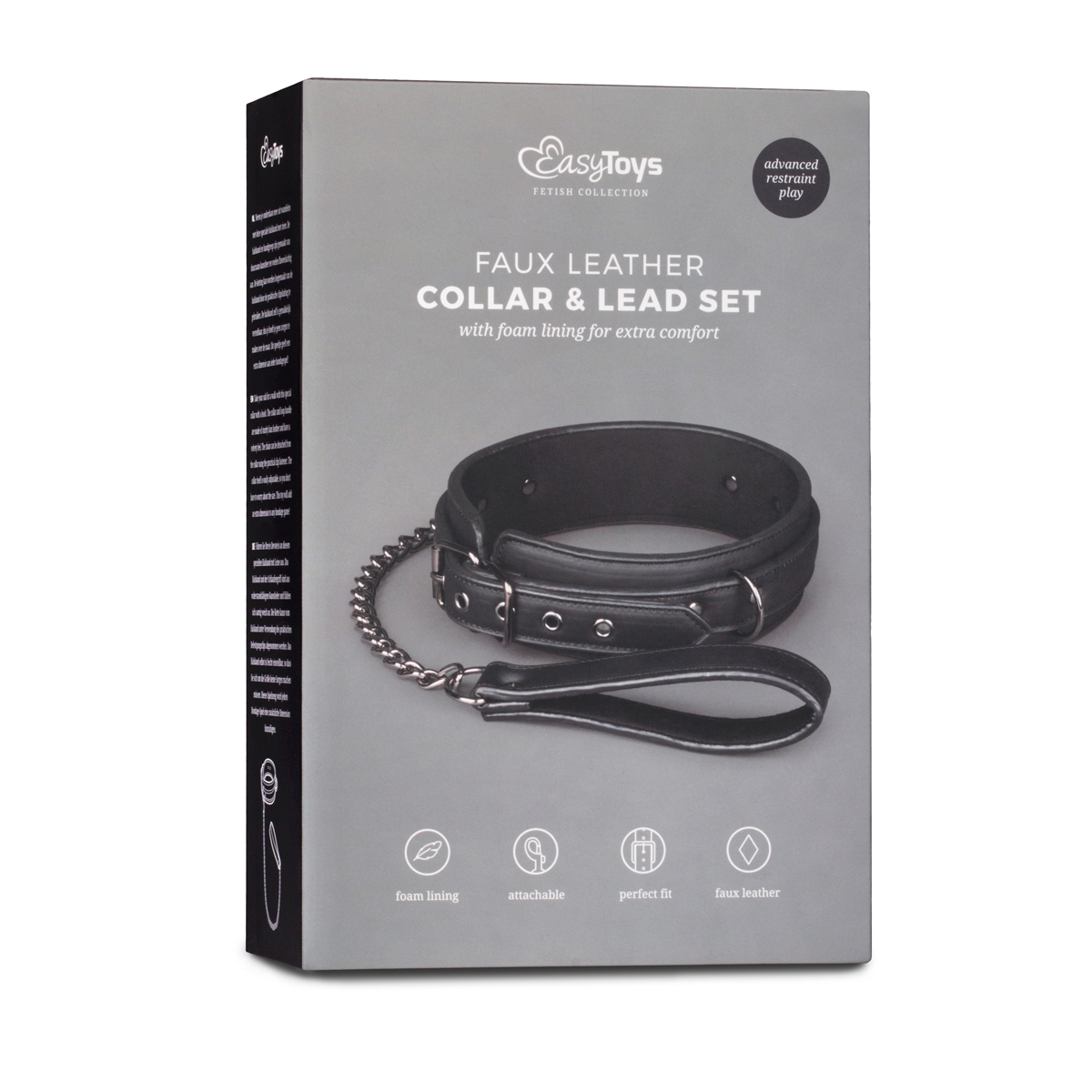 Halsband aus veganem Leder mit Leine 