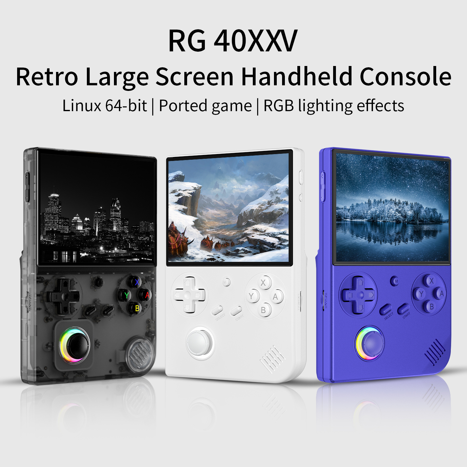 Anbernic RG40XXV Vertical Retro Handheld – 4″ IPS, Allwinner H700, 64 GB, RGB Joystick Lighting