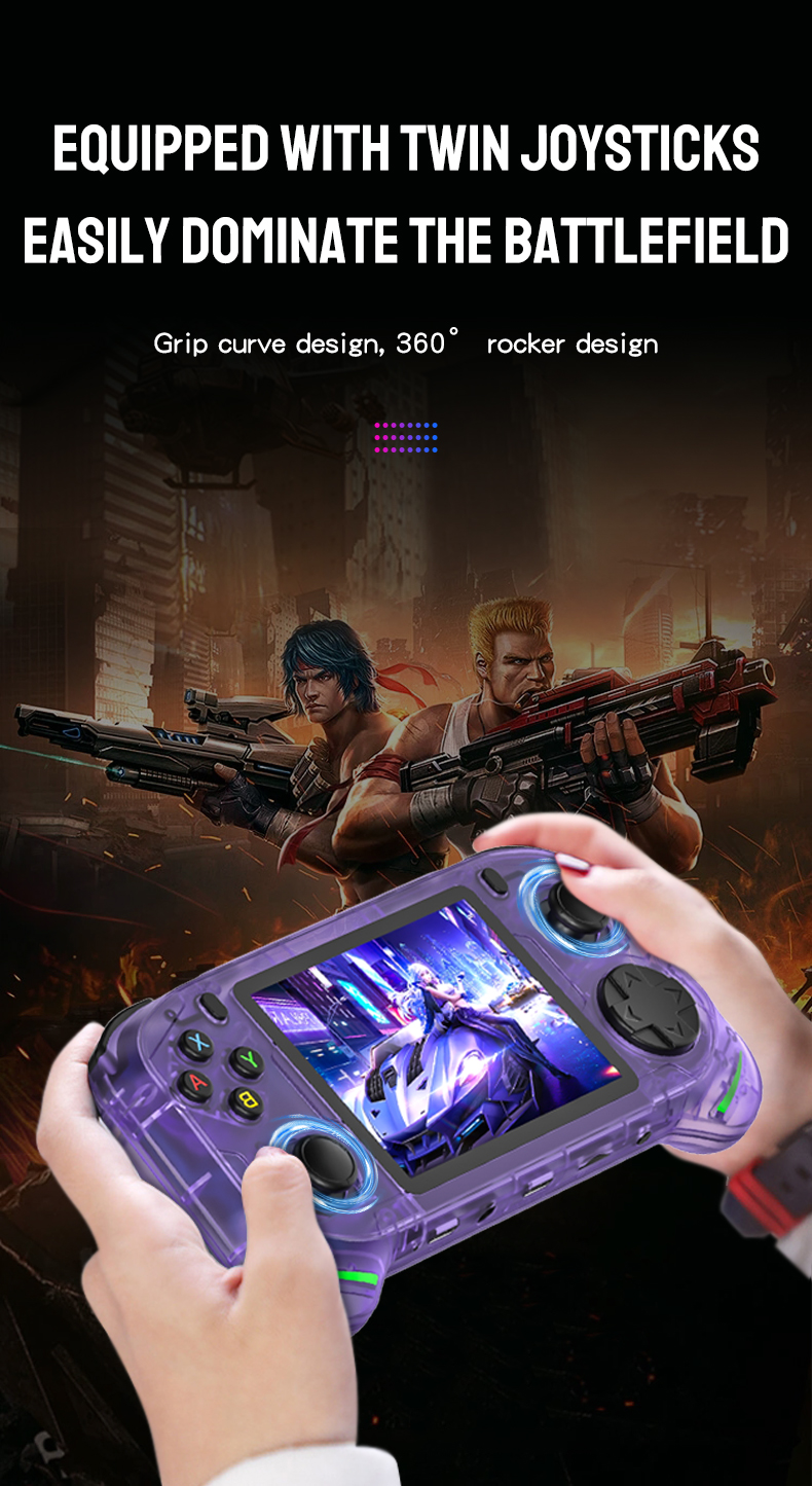 RX6H Ultra-Budget Retro Handheld 64GB– 3.5″ IPS, RK3326,  black
