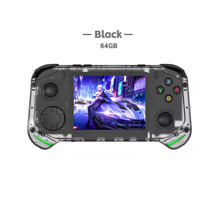 RX6H Ultra-Budget Retro Handheld 64GB– 3.5″ IPS, RK3326, black