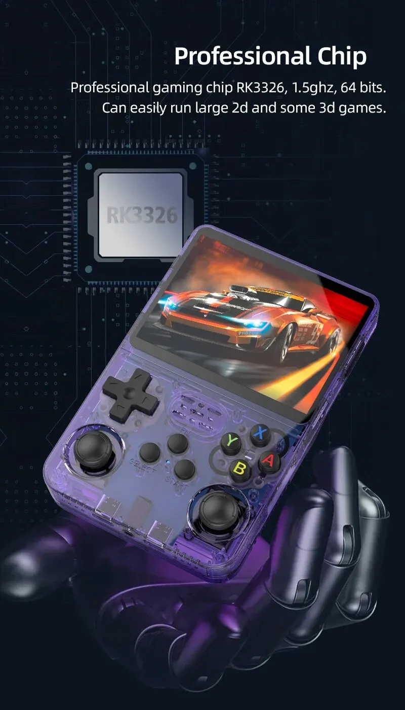 R36S Retro Handheld Game console | transparent purple 💜 128 GB 15000 games 💜