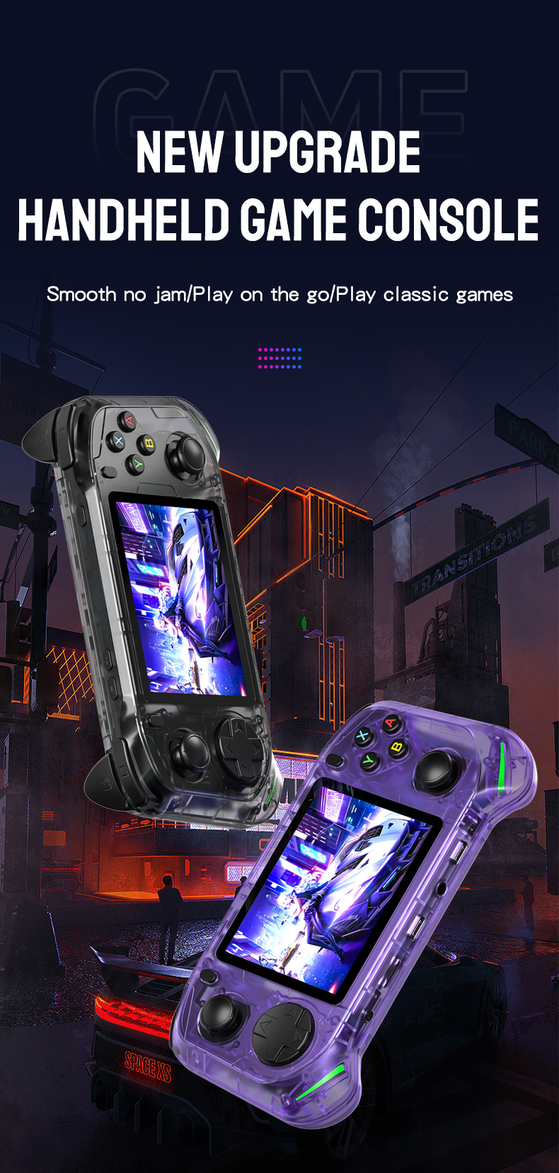 RX6H Ultra-Budget Retro Handheld 64GB – 3.5″ IPS, RK3326
