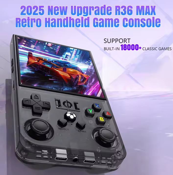 R36Max Retro Handheld Console – 4″ IPS, RK3326, 64 GB, Linux, 18,000+ Games