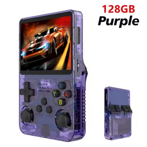 R36S Retro Handheld Game console | transparent purple ๐ 128 GB 15000 games ๐