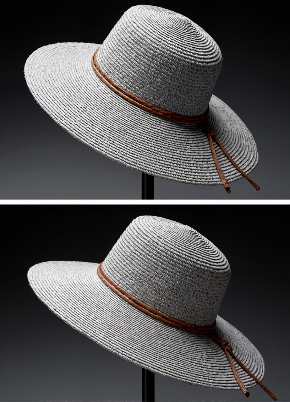Elegant Wide-Brim Sun Hat – Silver Grey