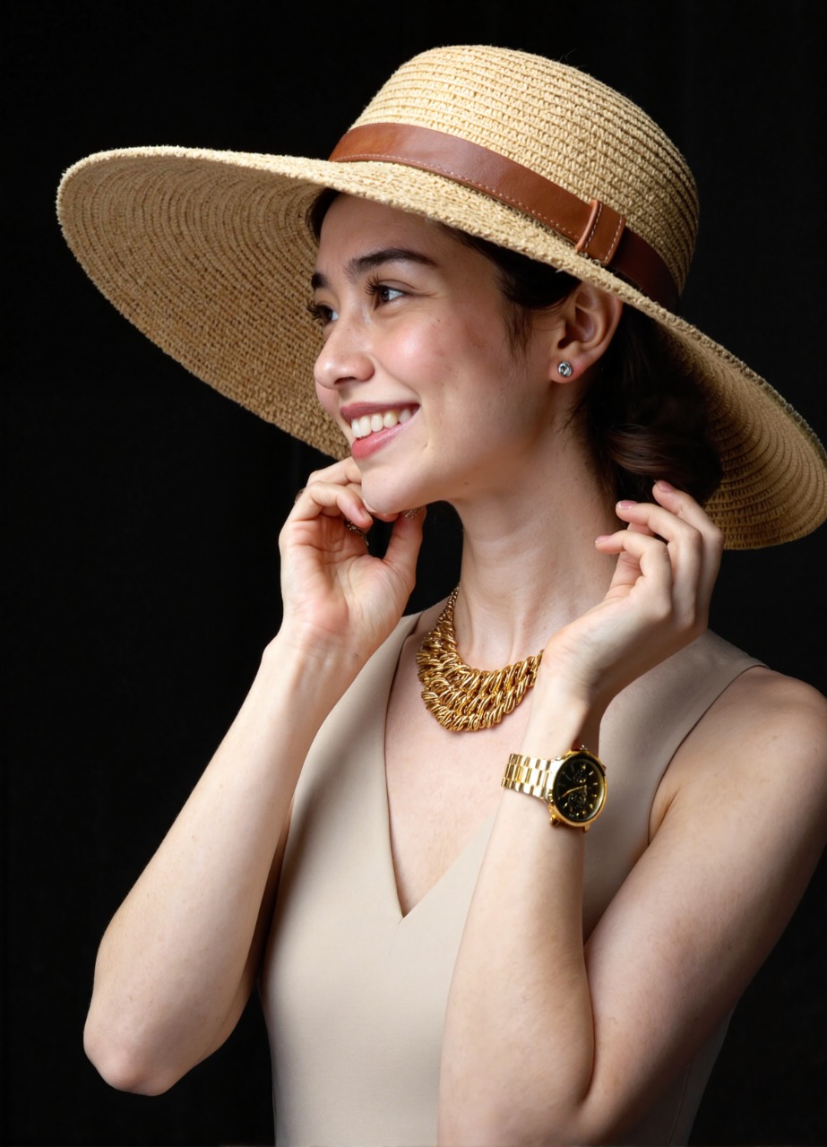 Chic Wide-Brim Straw Hat – Natural Beige