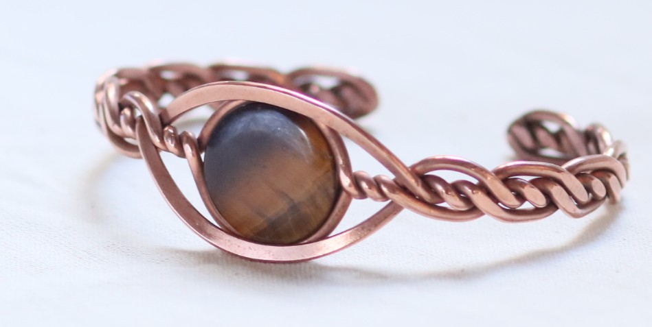 Pulseira de cobre OLHO DE TIGRE 