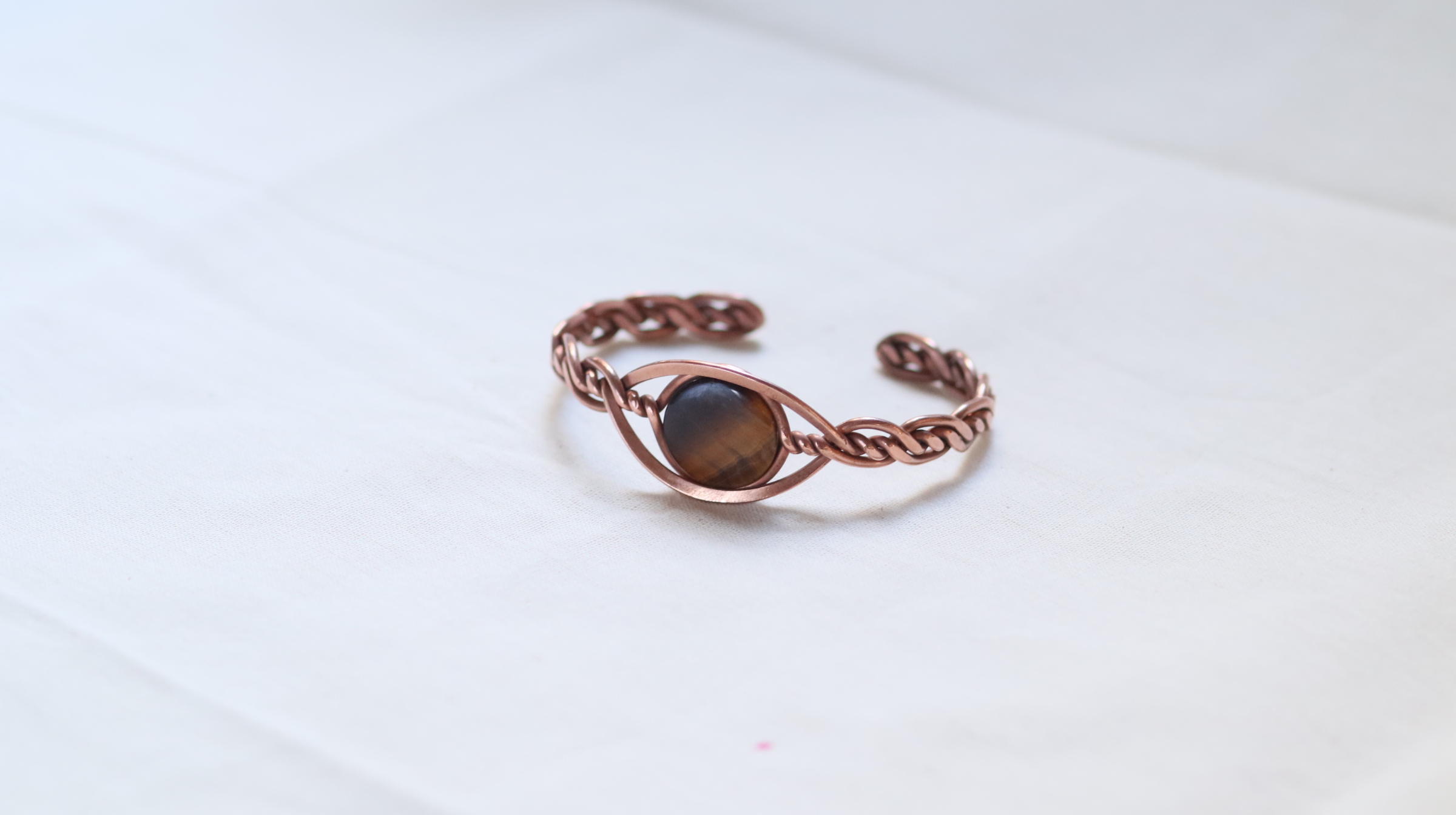 Pulseira de cobre OLHO DE TIGRE 