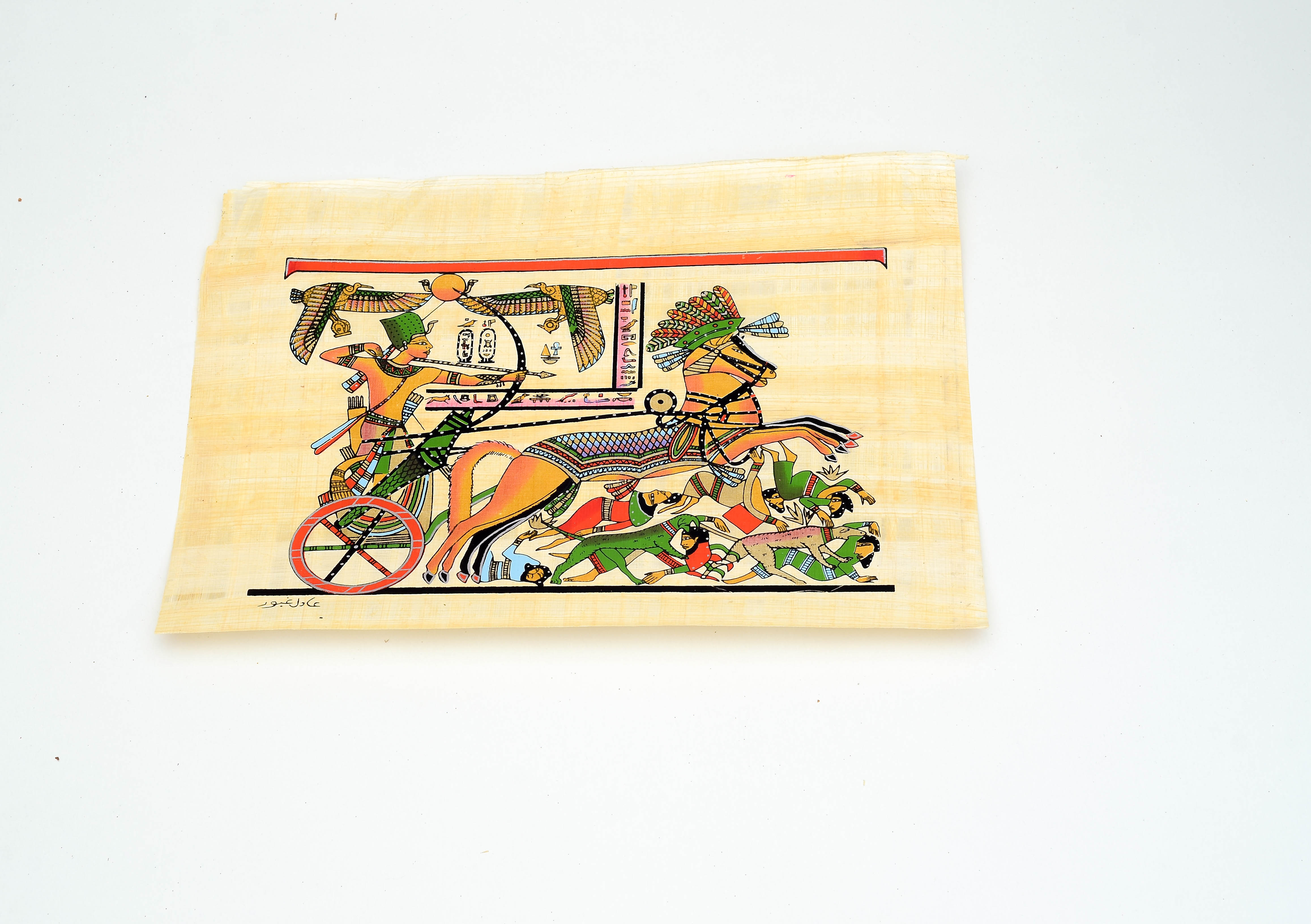 P01-Original Hand Painted Papyrus Paper Ancient Egyptian Collection of 20 sheets (7"X12" in.)-(20X30 cm.)