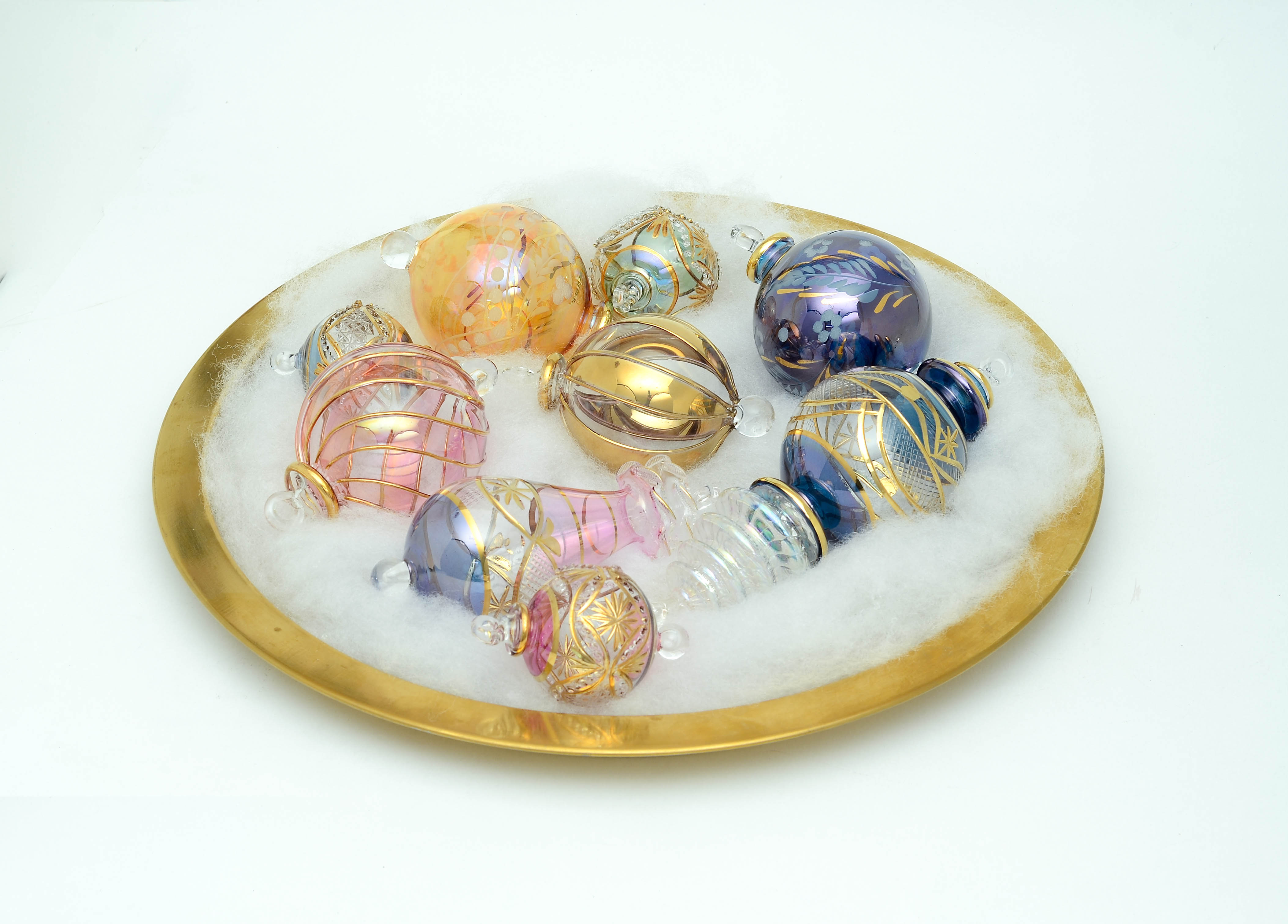 D13 - Handmade Luxurious Glass Ornaments - Set of 10