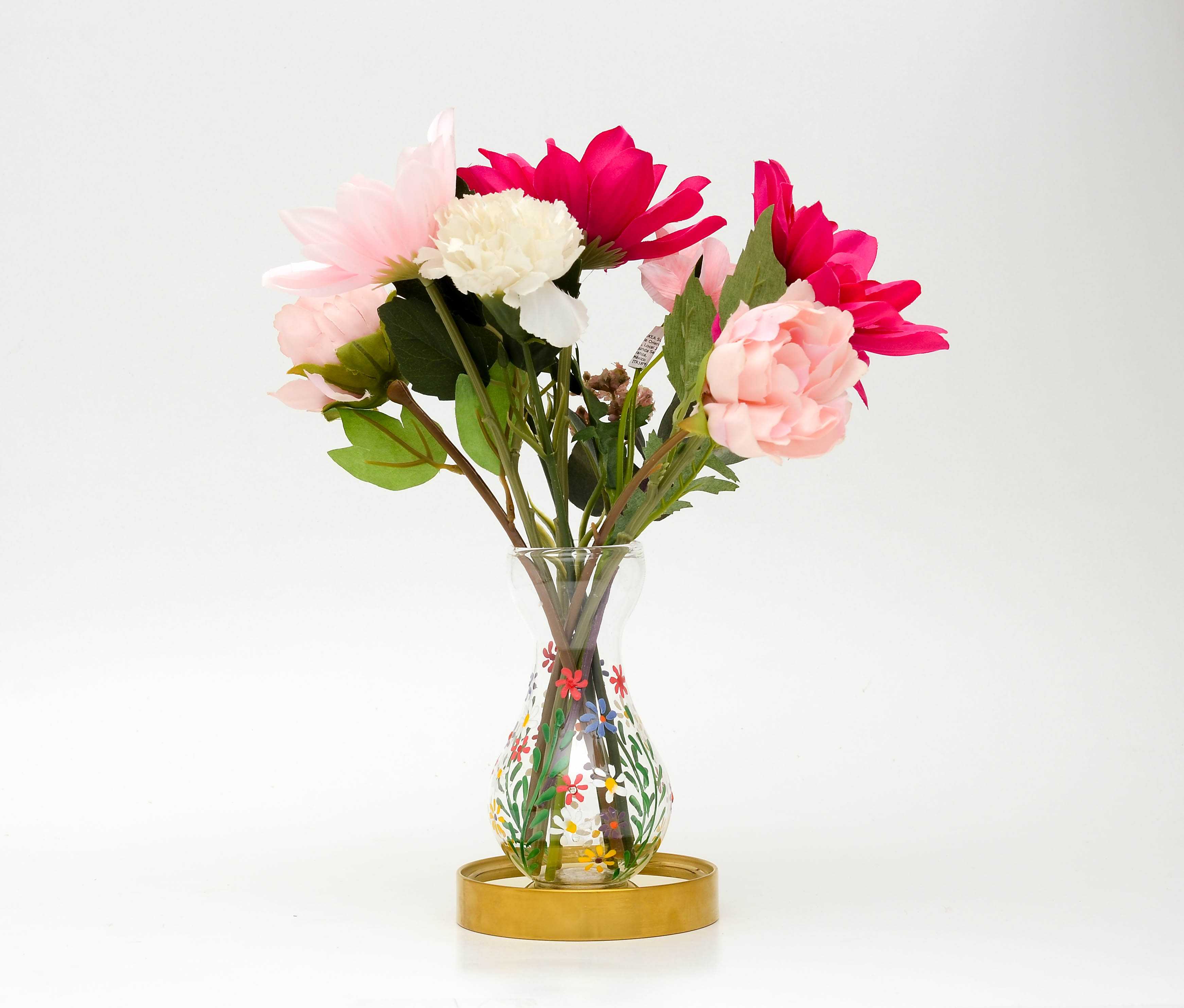D11 - Hand-Painted Glass Flower Vase