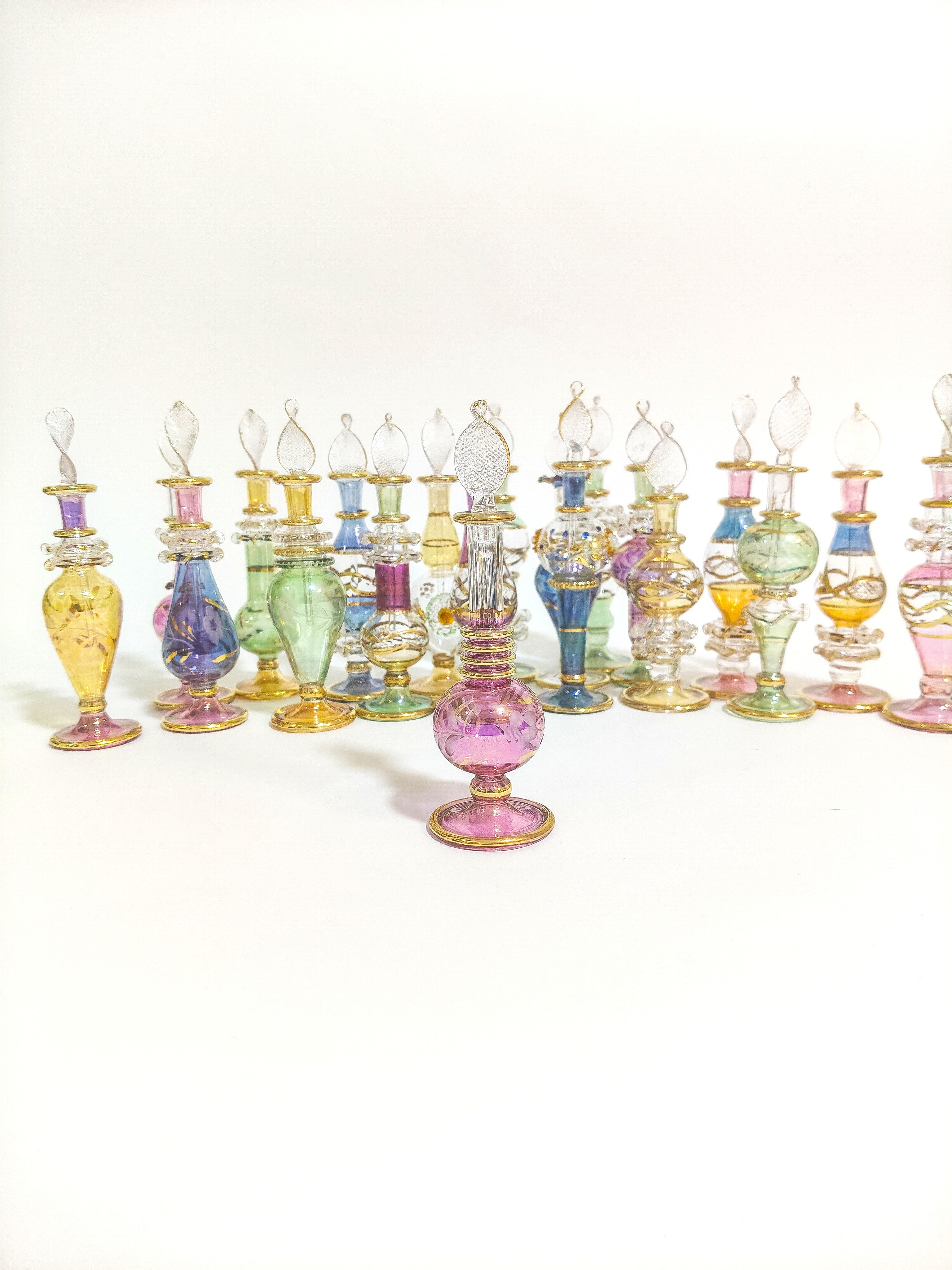 B13 - Desert Oasis' Collection: Handmade Glass Perfume Bottles - Set of 50