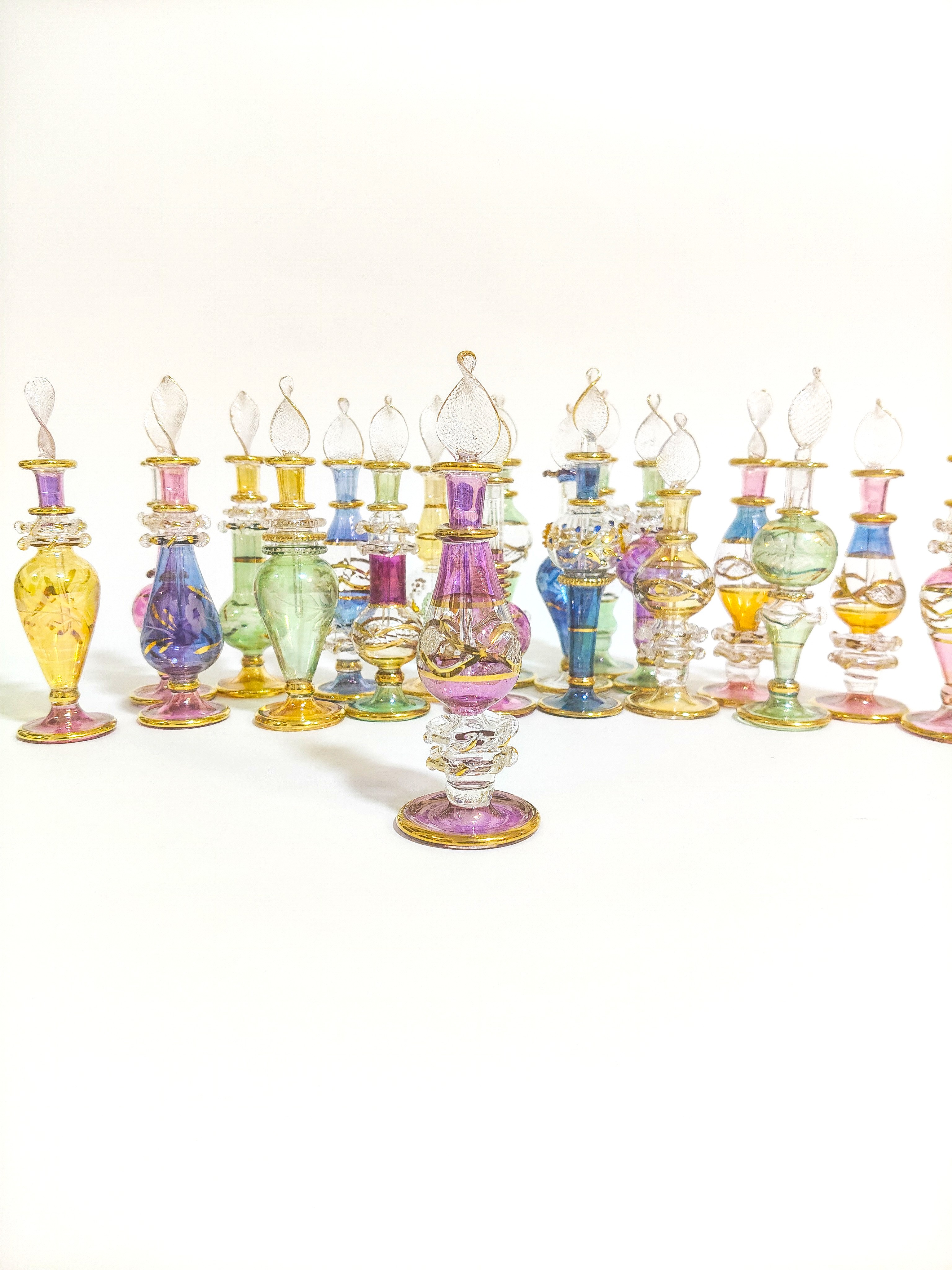 B13 - Desert Oasis' Collection: Handmade Glass Perfume Bottles - Set of 50