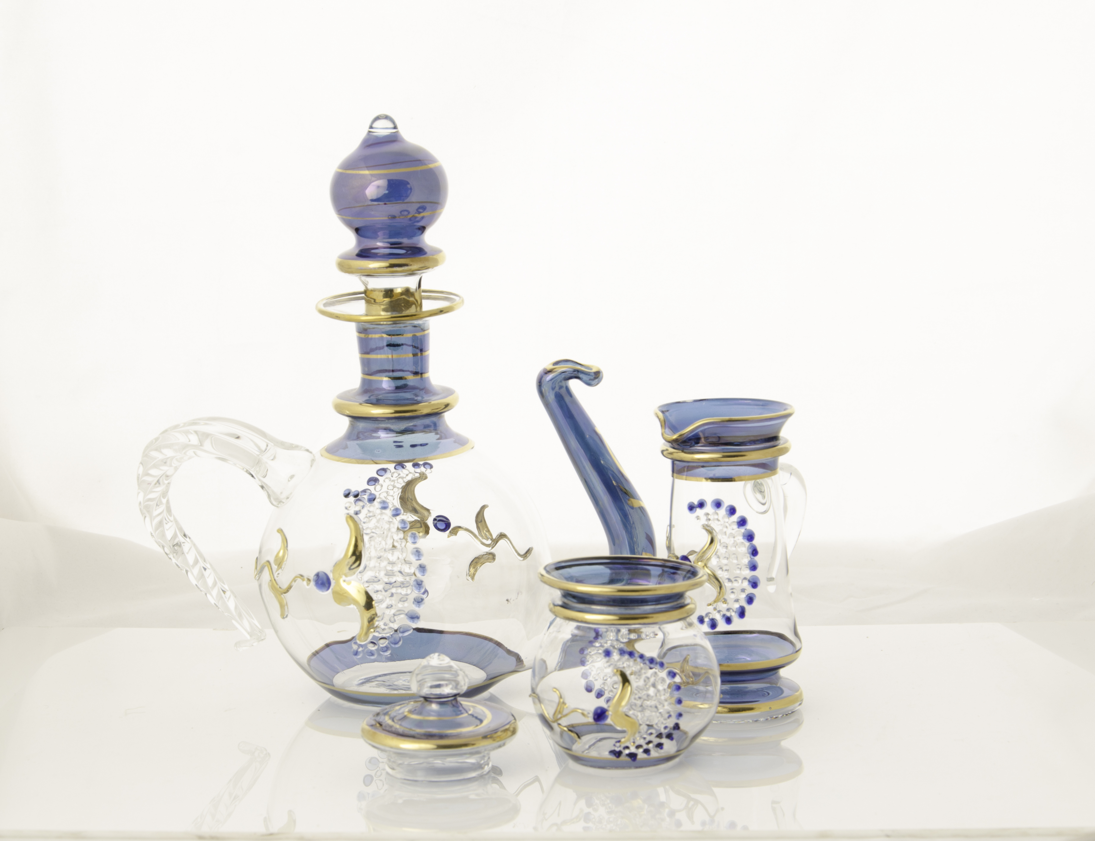 D09 - Handmade Glass Tea Set - Dazzling & Durable