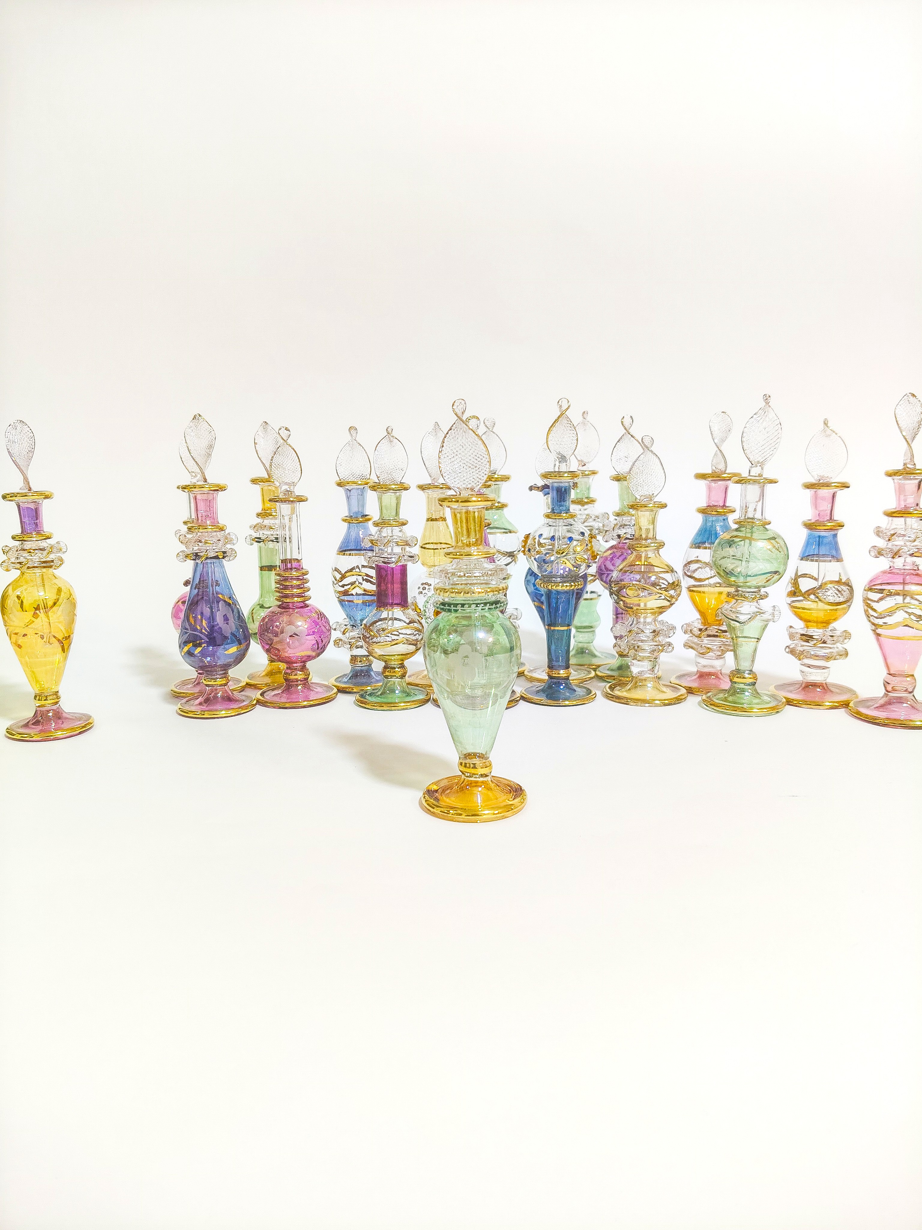 B13 - Desert Oasis' Collection: Handmade Glass Perfume Bottles - Set of 50