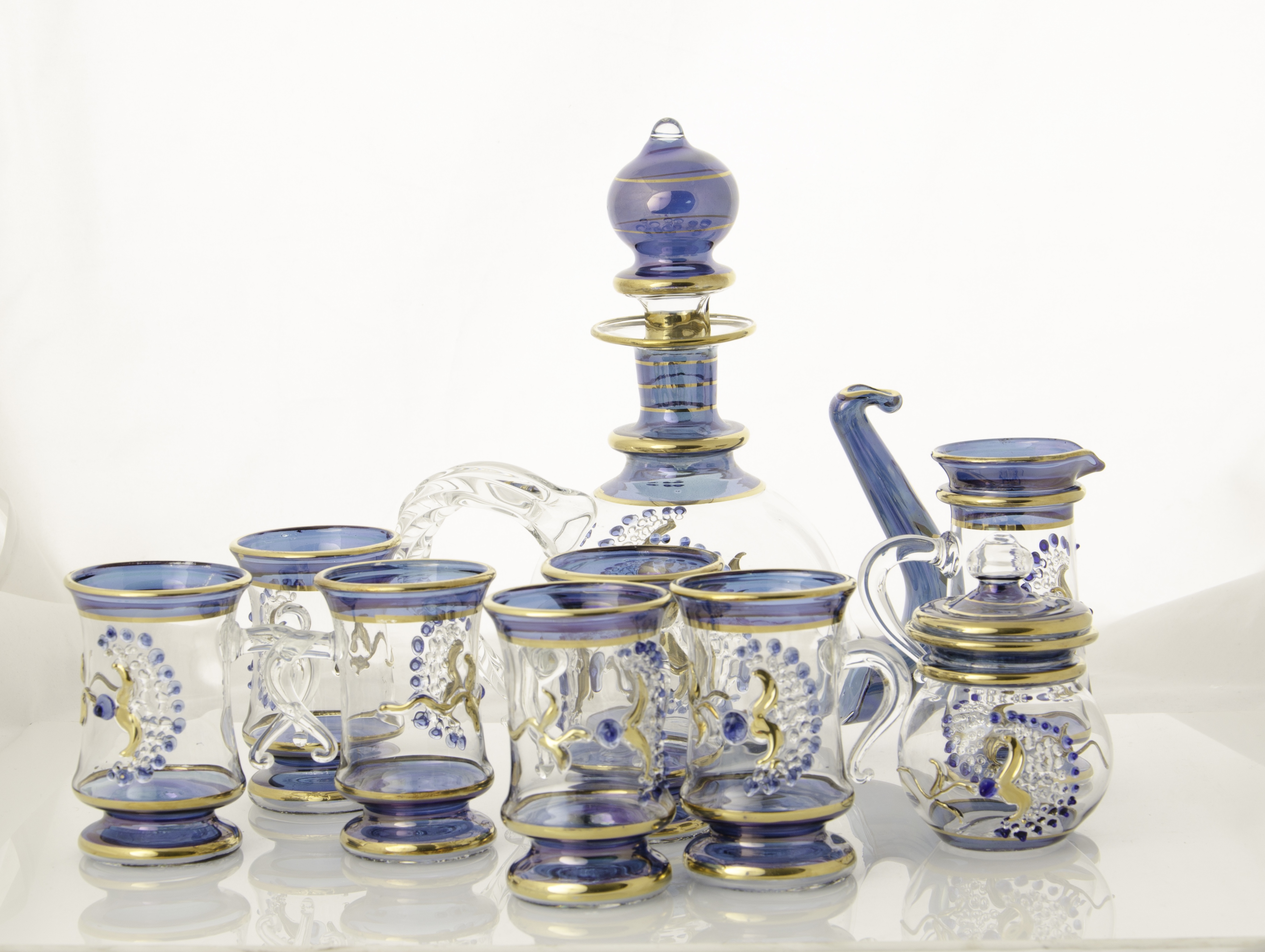 D09 - Handmade Glass Tea Set - Dazzling & Durable