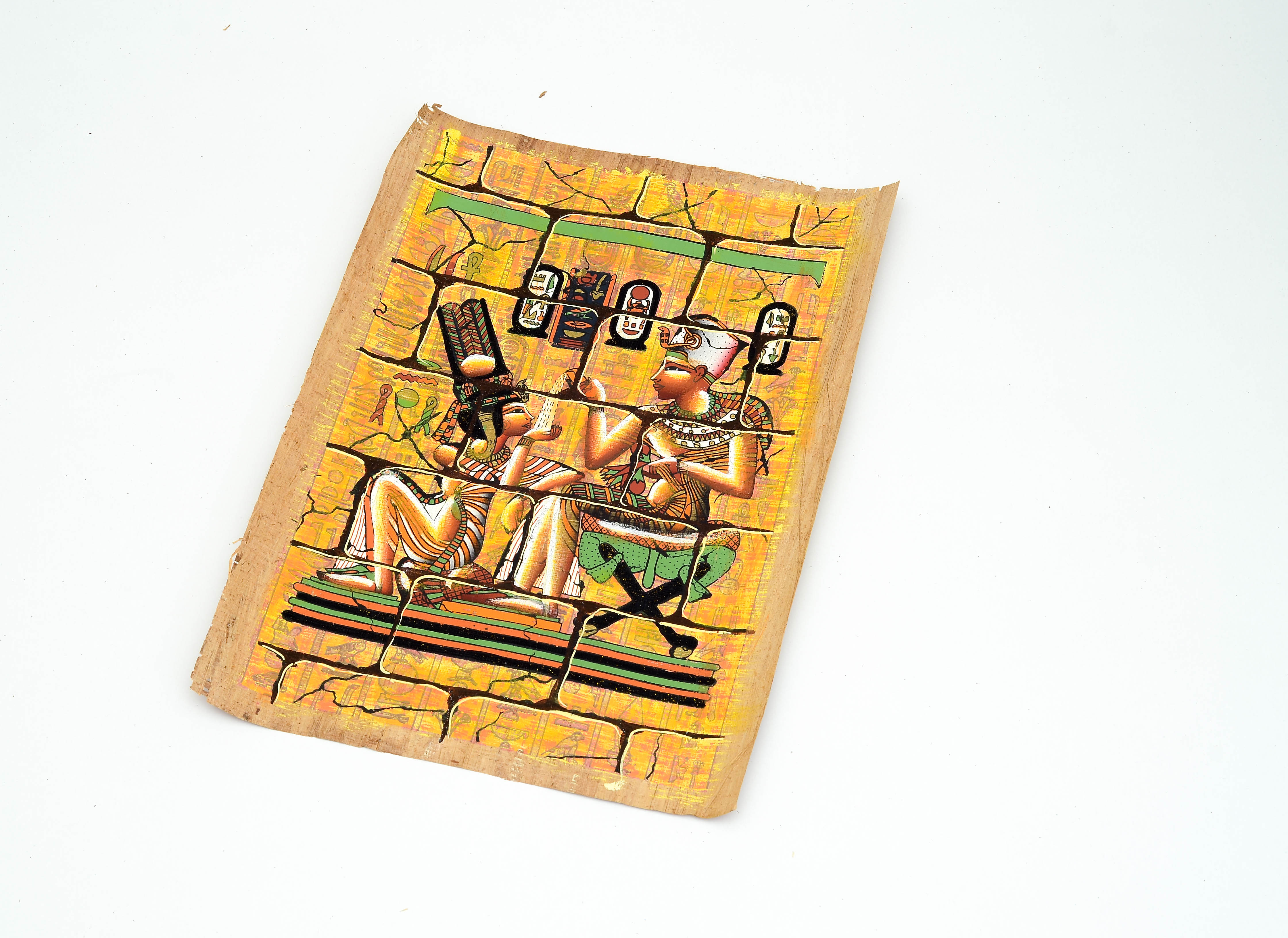 P01-Original Hand Painted Papyrus Paper Ancient Egyptian Collection of 20 sheets (7"X12" in.)-(20X30 cm.)
