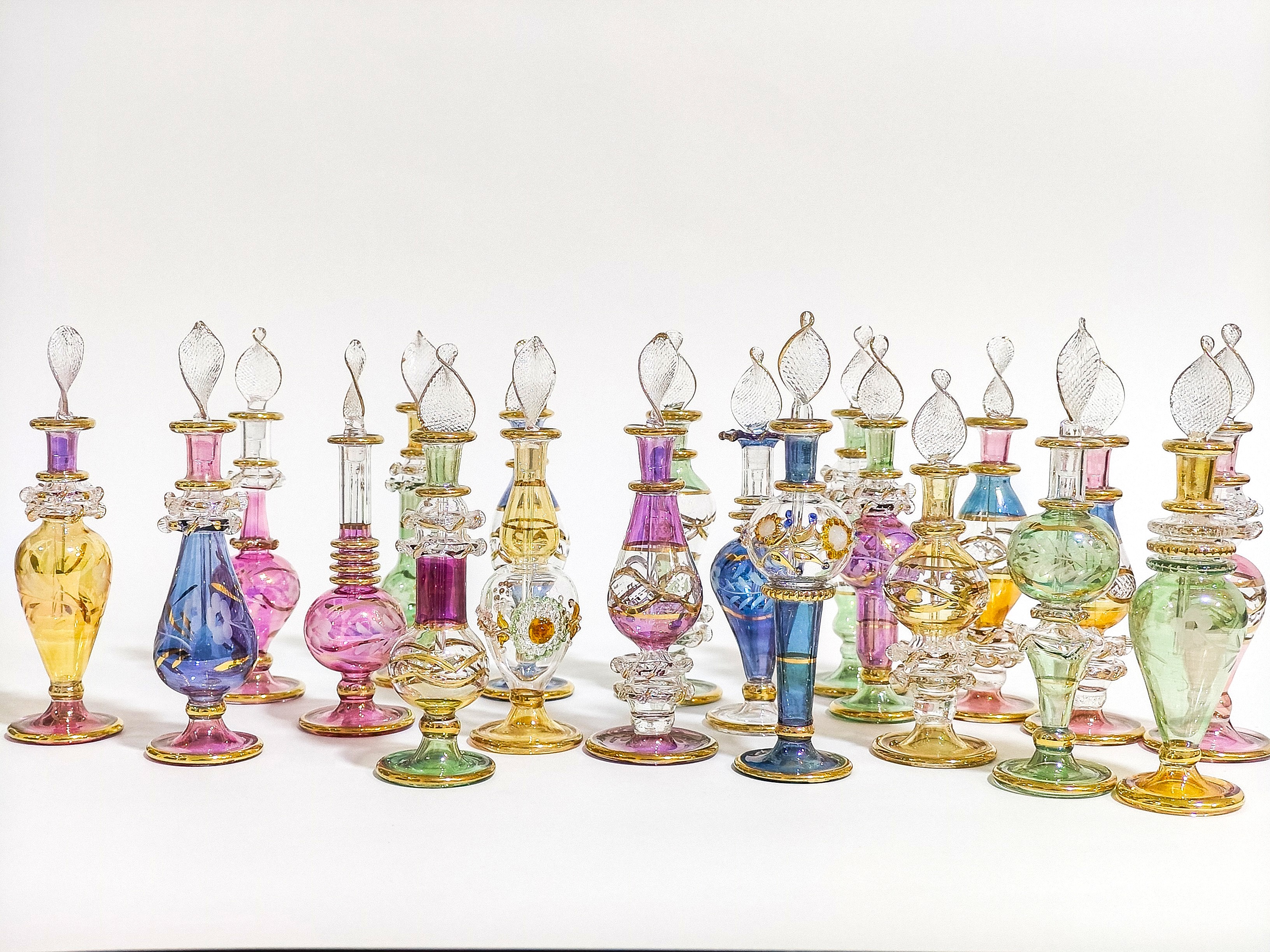 B13 - Desert Oasis' Collection: Handmade Glass Perfume Bottles - Set of 50