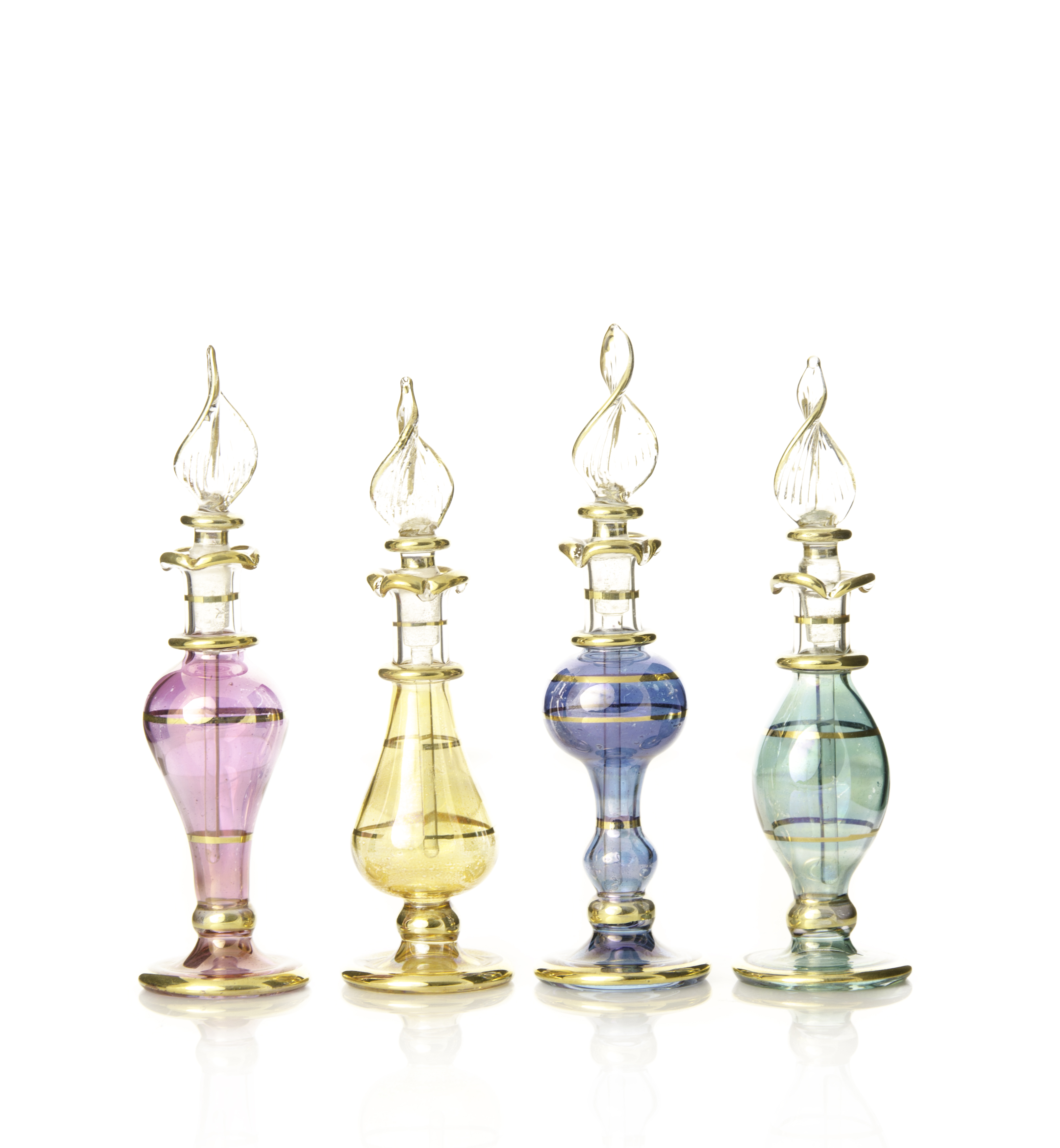 B09 – Pharaoh’s Elegance Set(4 Pack) | Handmade Glass Perfume Bottles
