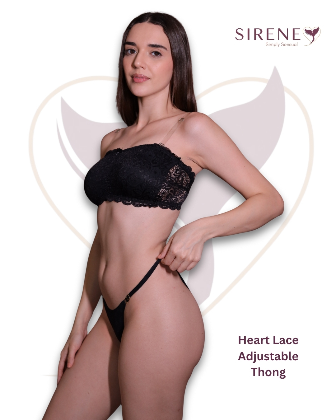 Heart Lace Adjustable Thong