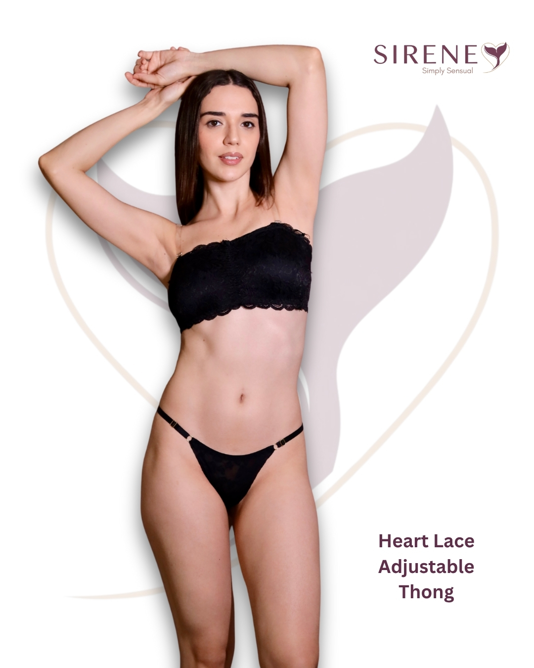 Heart Lace Adjustable Thong
