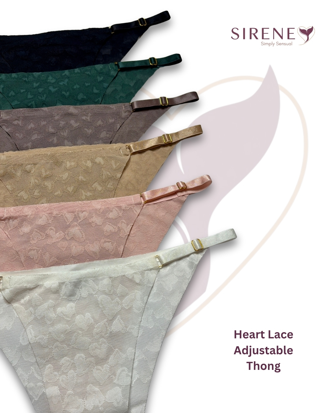 Heart Lace Adjustable Thong