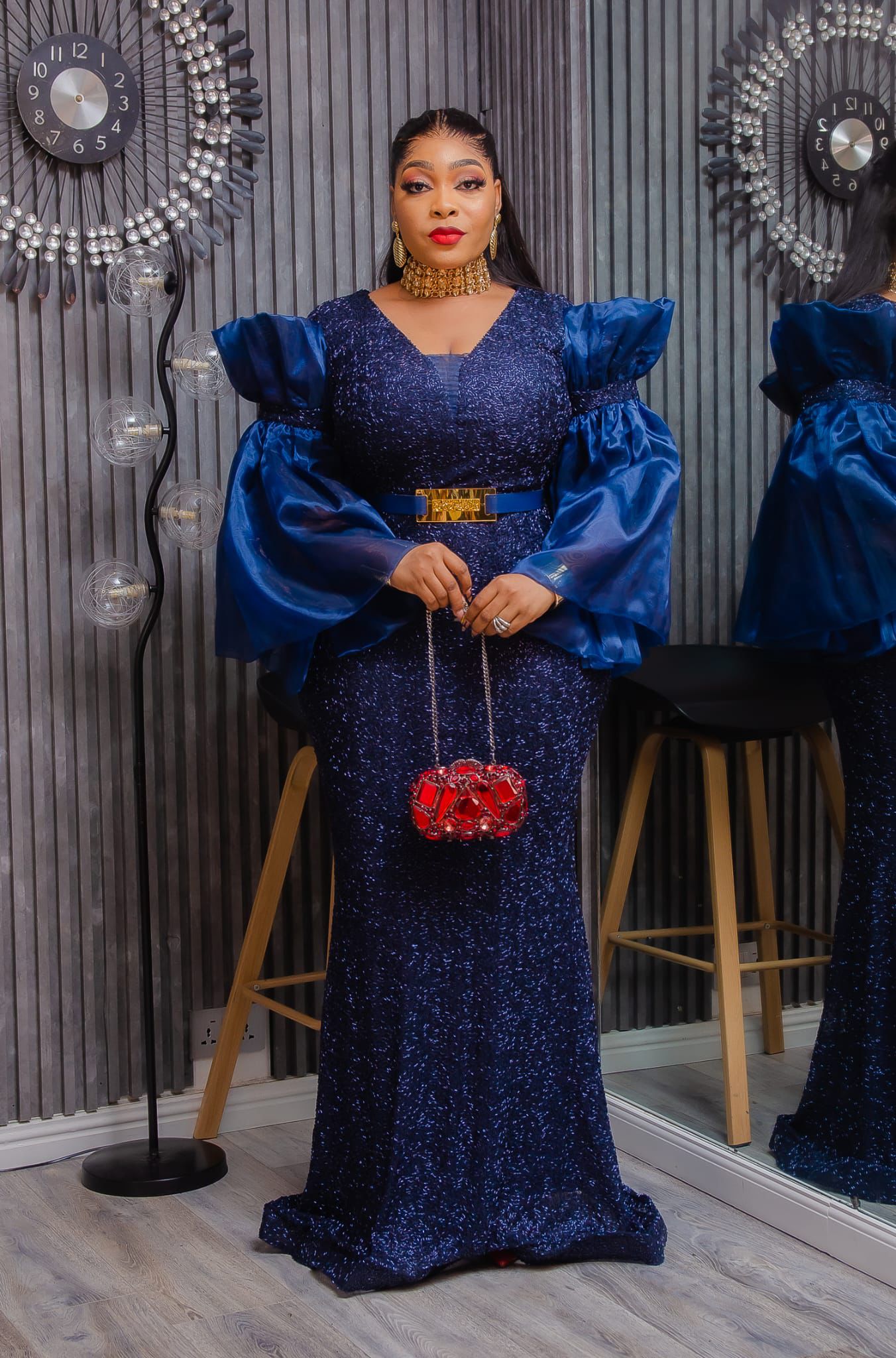 Elegant Blue Evening Gown (Pre-Order)