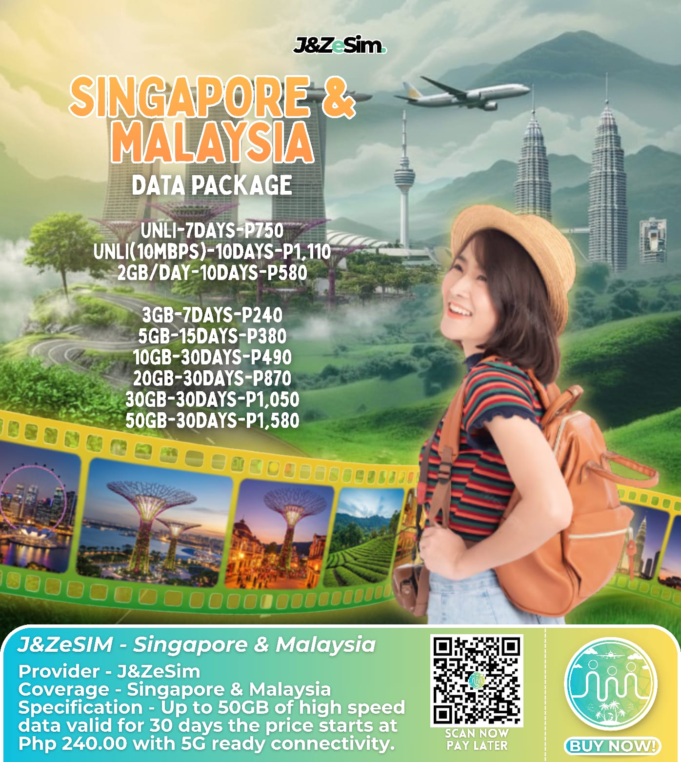 J&ZeSIM Singapore & Malaysia Data Package