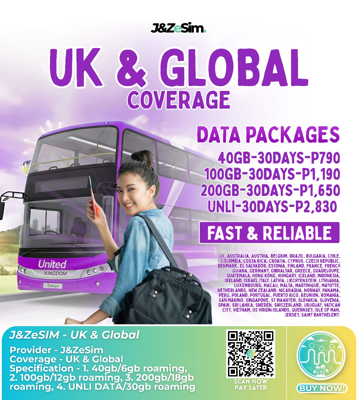 J&ZeSIM UK & Global SIM Card