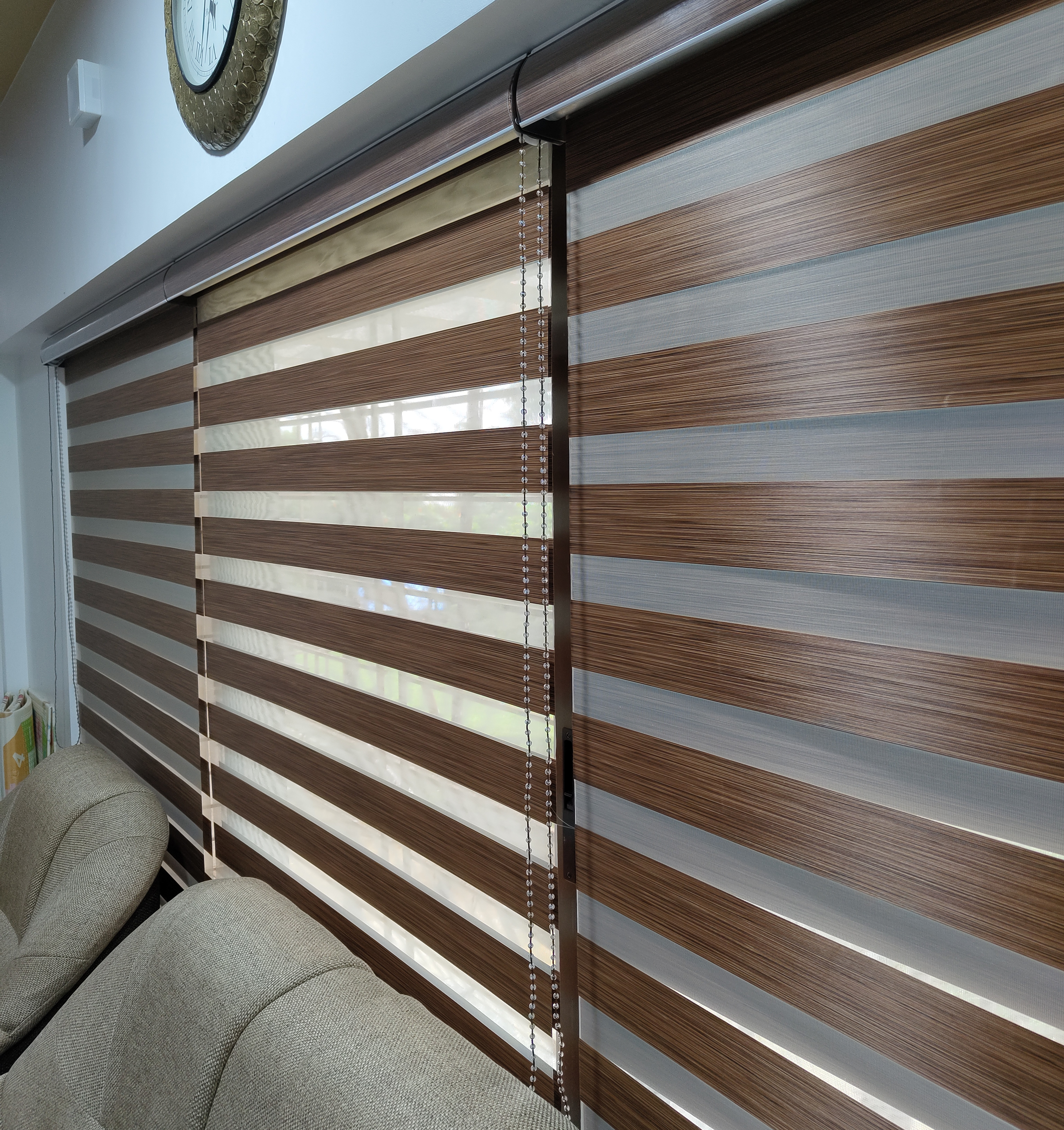 Brown Zebra Roller Blind