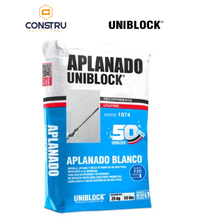 UNIBLOCK APLANADO BLANCO 25 KG