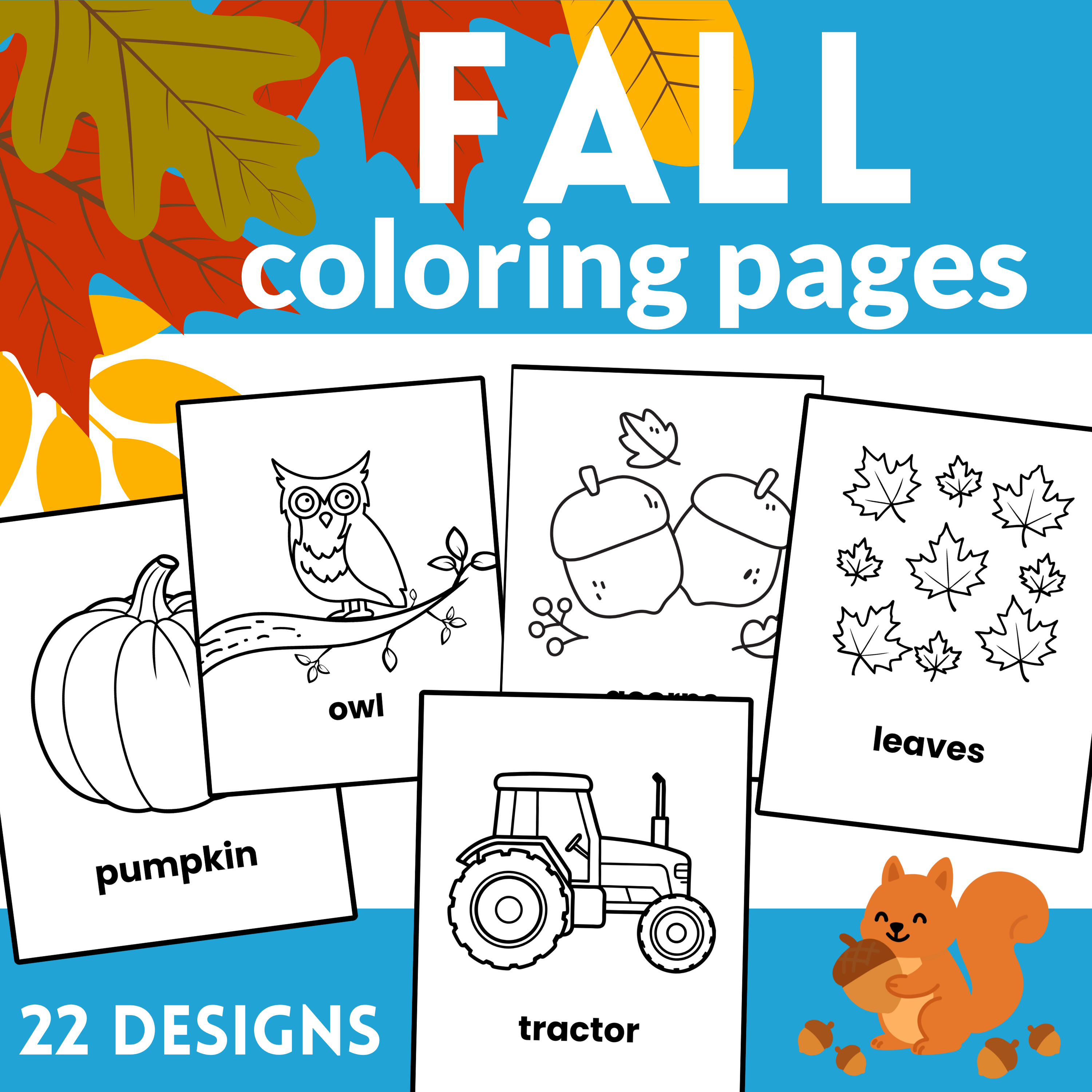 Fall Preschool Coloring Pages – Big and Easy Autumn Activity Sheets for Little Learners